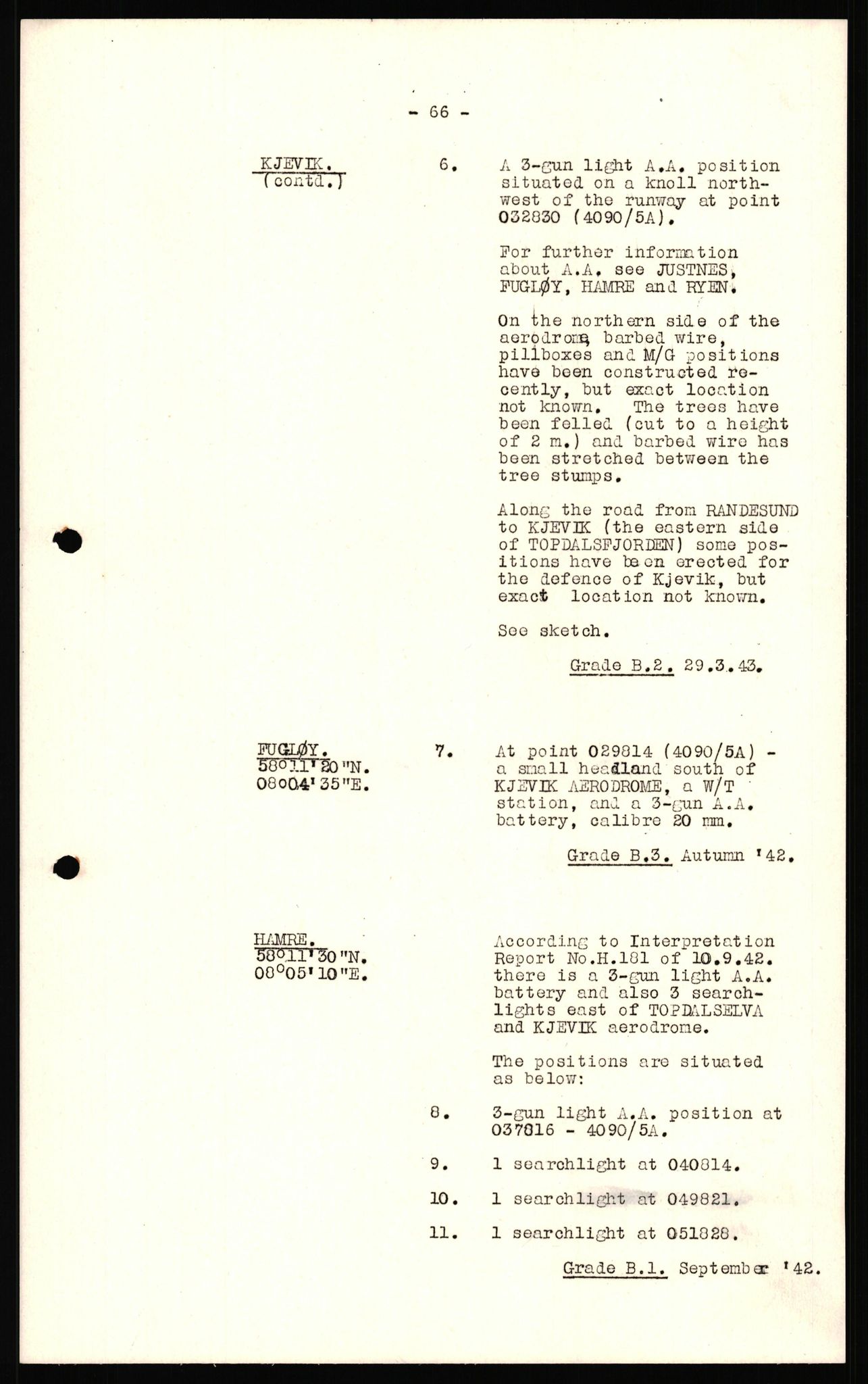Forsvaret, Forsvarets overkommando II, AV/RA-RAFA-3915/D/Dd/L0023: Vest-Agder, 1942-1943, p. 98