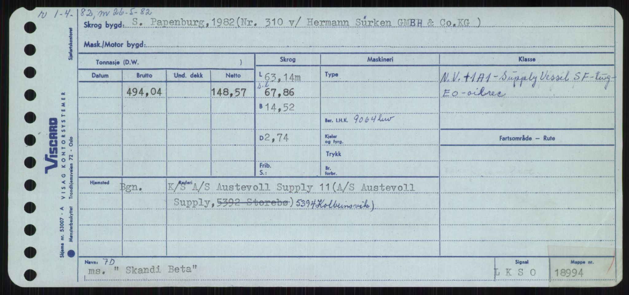 Sjøfartsdirektoratet med forløpere, Skipsmålingen, RA/S-1627/H/Ha/L0005/0001: Fartøy, S-Sven / Fartøy, S-Skji, p. 631