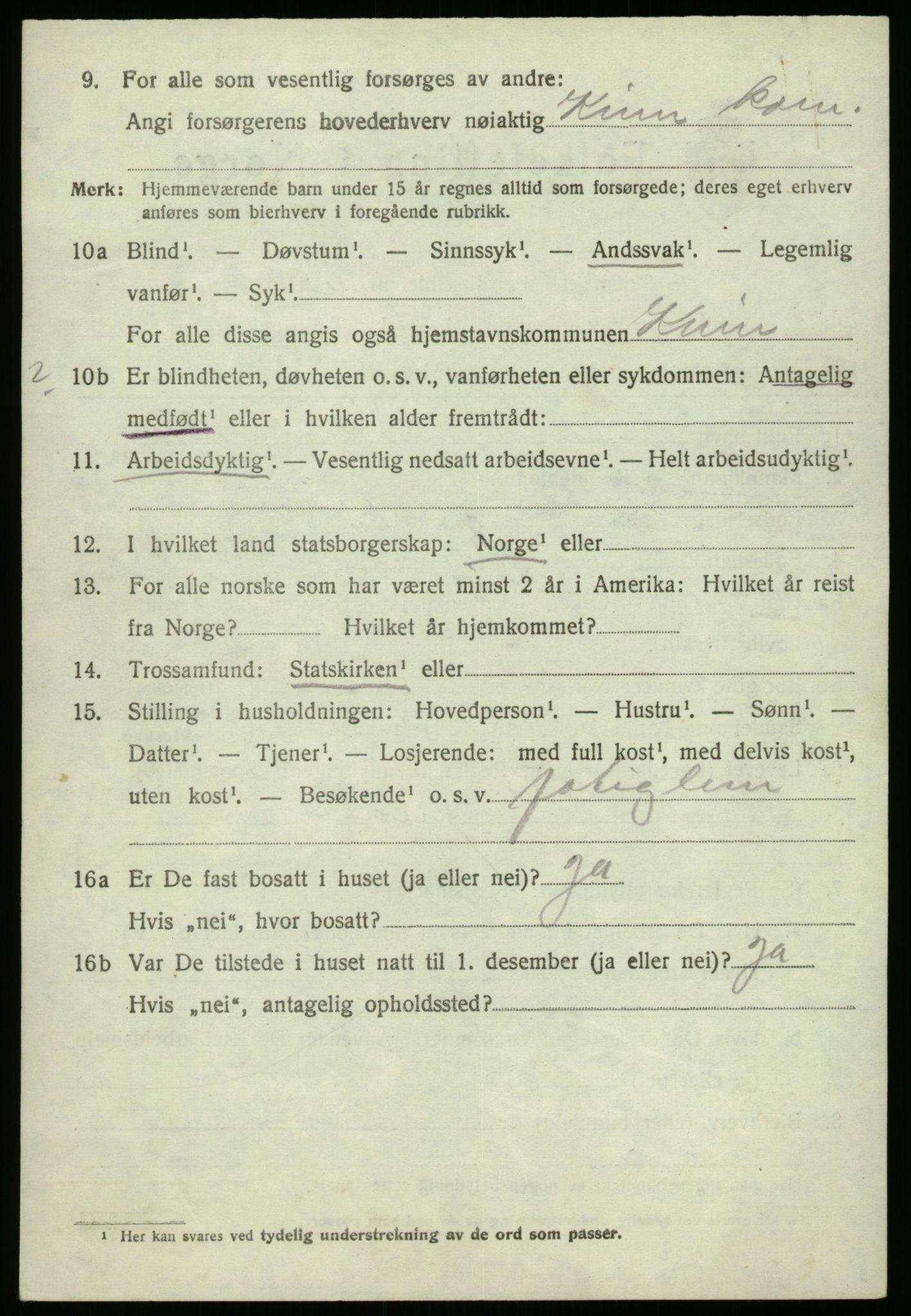 SAB, 1920 census for Kinn, 1920, p. 2270