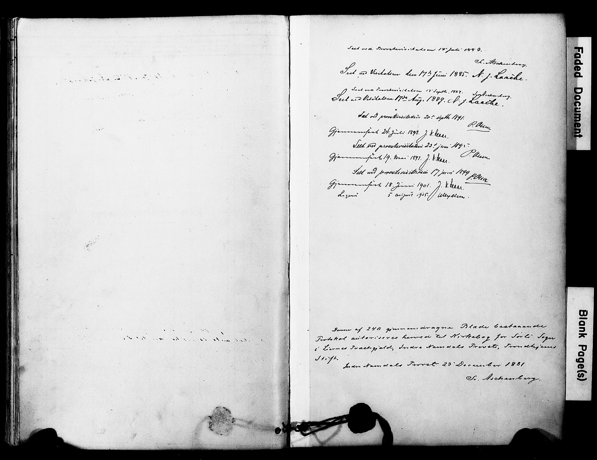 Ministerialprotokoller, klokkerbøker og fødselsregistre - Nord-Trøndelag, AV/SAT-A-1458/757/L0505: Parish register (official) no. 757A01, 1882-1904