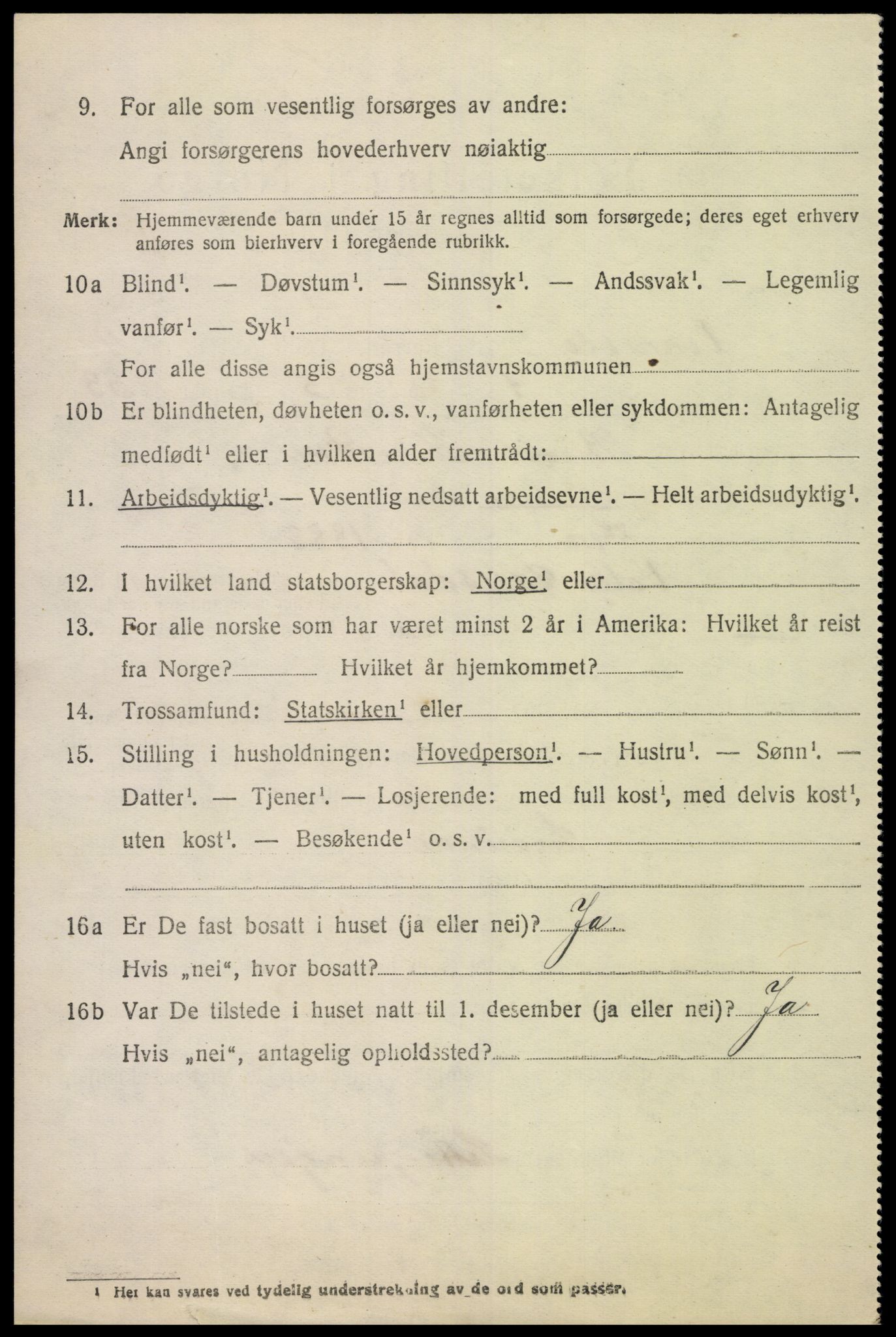 SAK, 1920 census for Vennesla, 1920, p. 2663