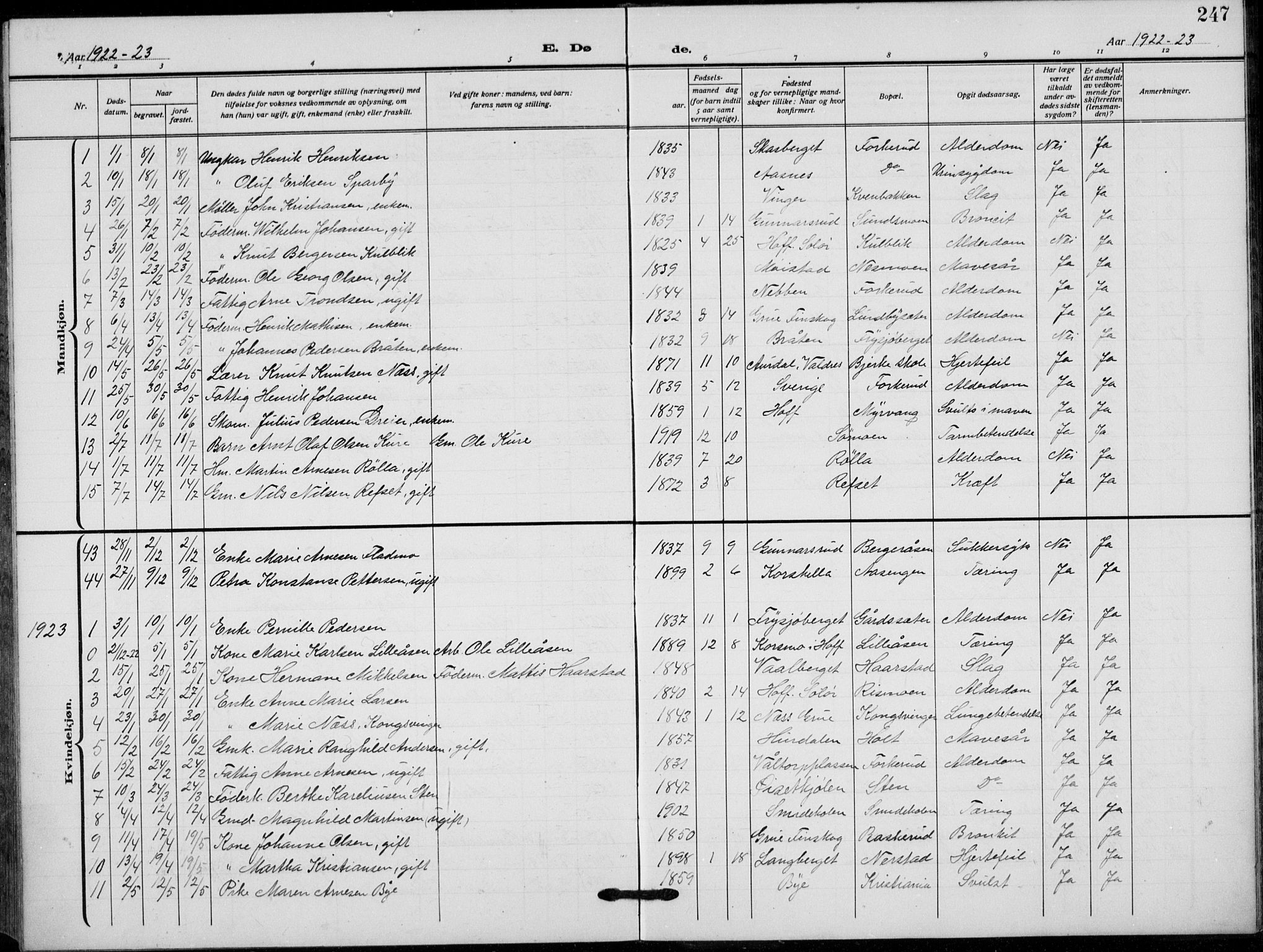 Grue prestekontor, AV/SAH-PREST-036/H/Ha/Hab/L0008: Parish register (copy) no. 8, 1921-1934, p. 247