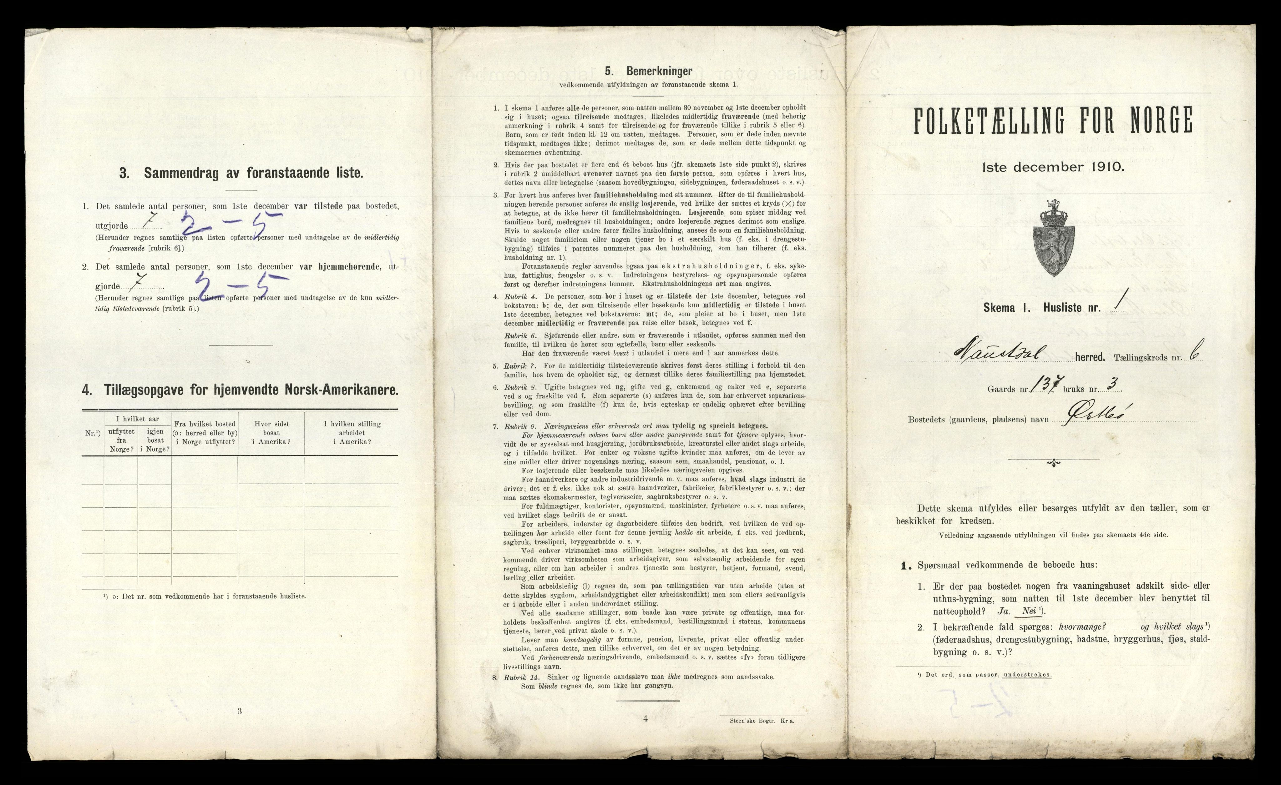 RA, 1910 census for Naustdal, 1910, p. 811