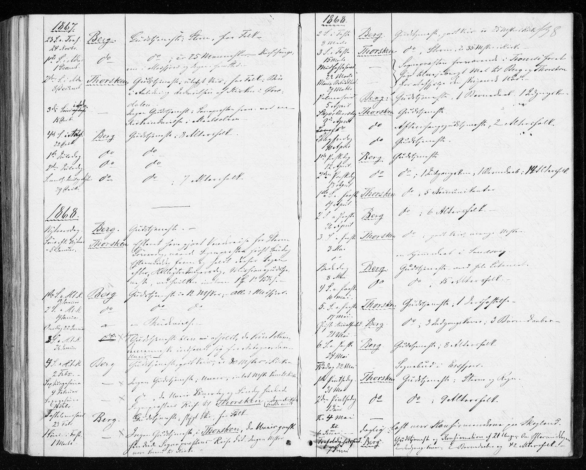 Berg sokneprestkontor, SATØ/S-1318/G/Ga/Gaa/L0002kirke: Parish register (official) no. 2, 1860-1872, p. 138