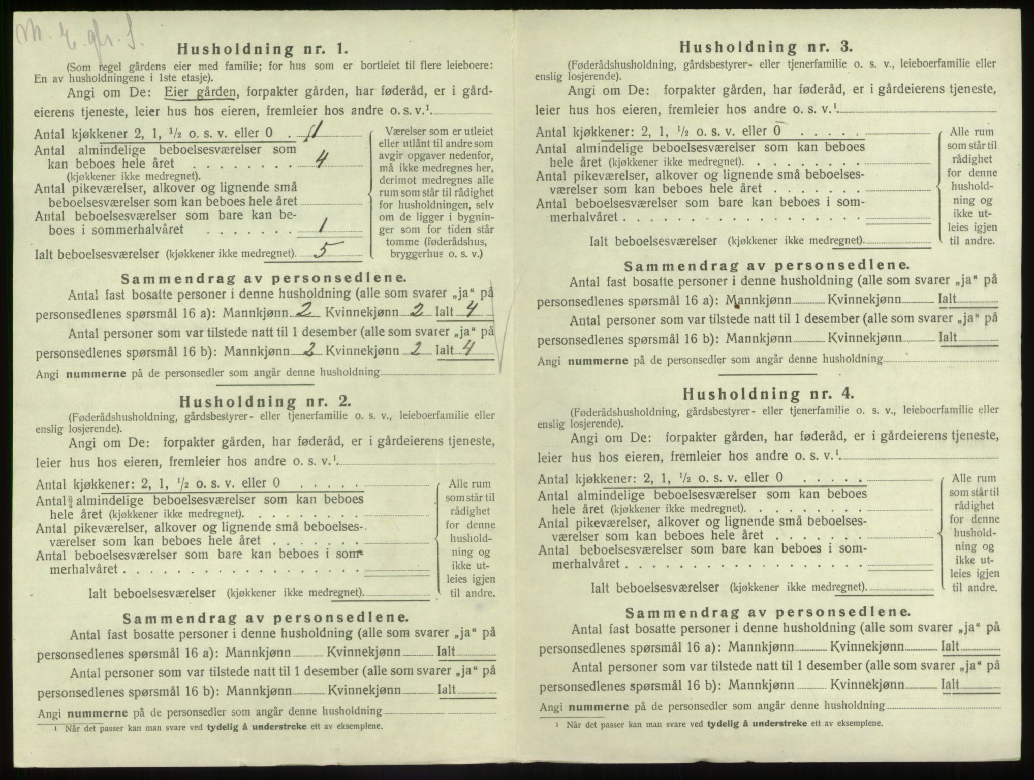 SAB, 1920 census for Gaular, 1920, p. 609