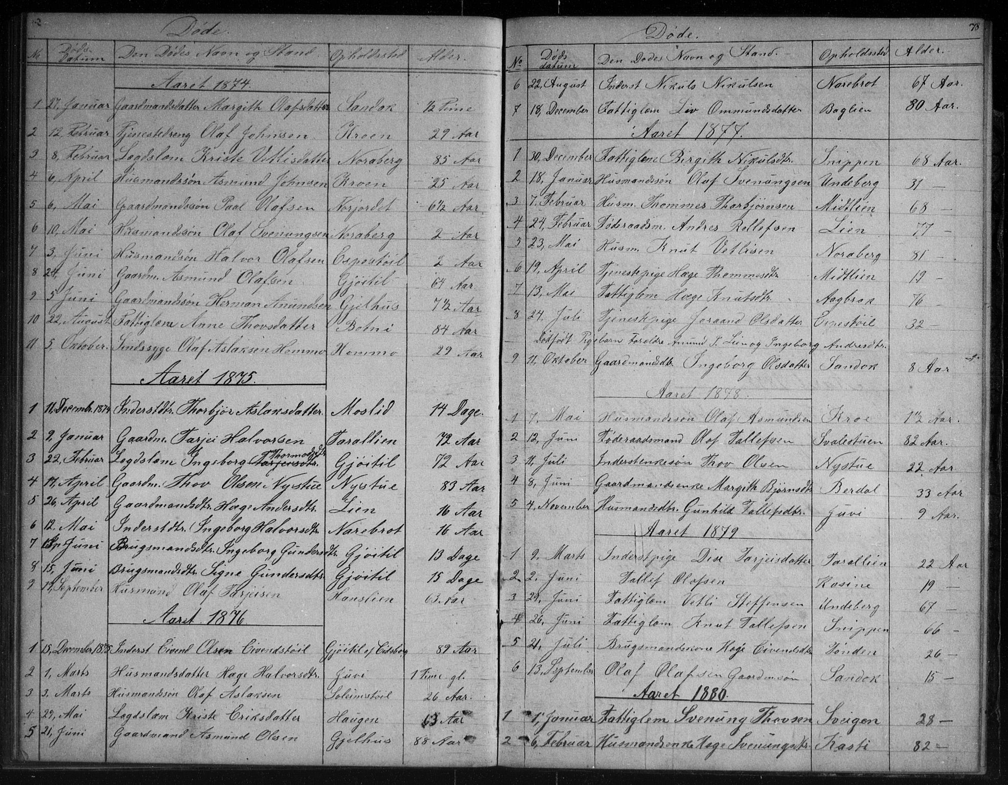 Vinje kirkebøker, SAKO/A-312/G/Gb/L0002: Parish register (copy) no. II 2, 1849-1891, p. 78