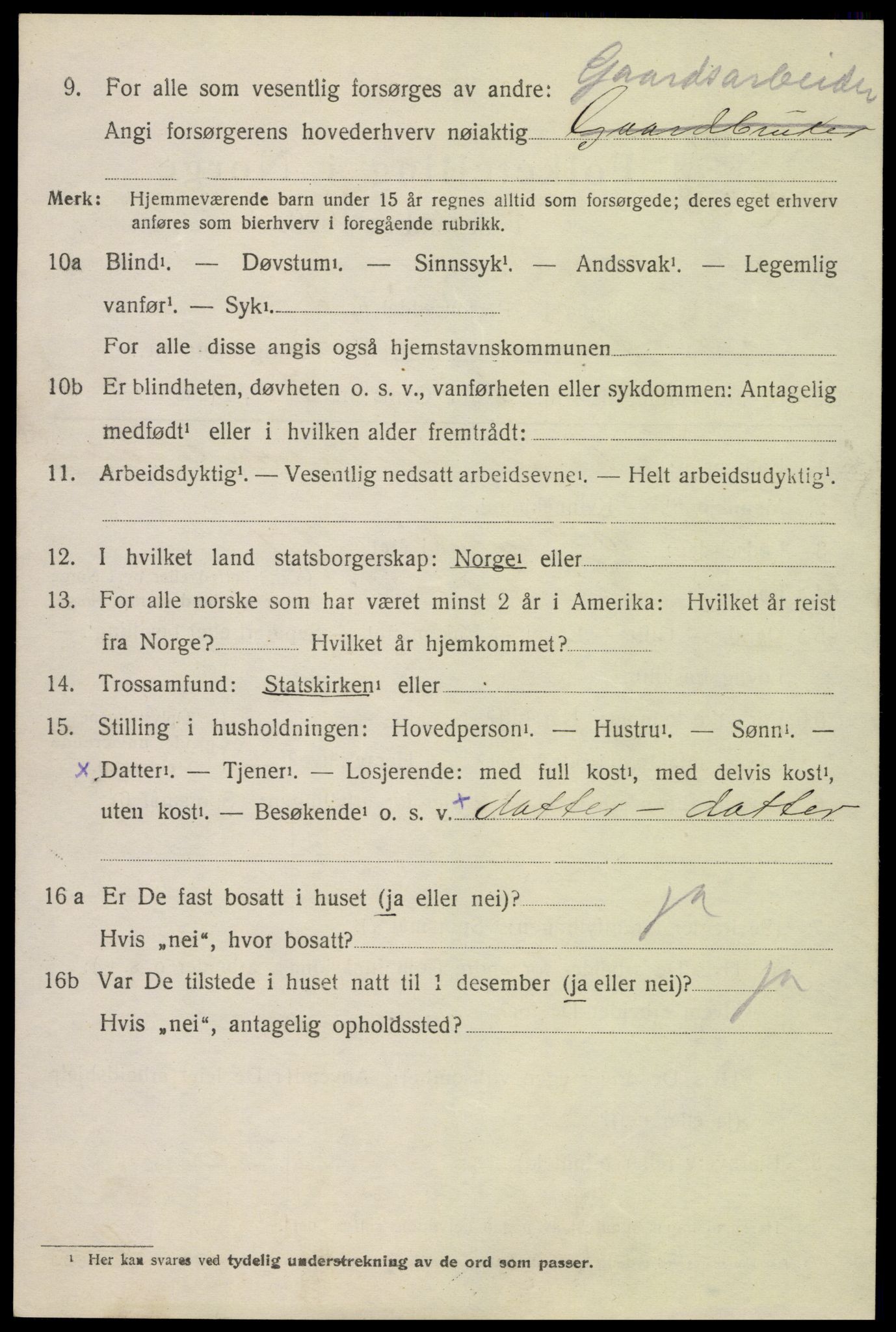 SAH, 1920 census for Nord-Fron, 1920, p. 2093