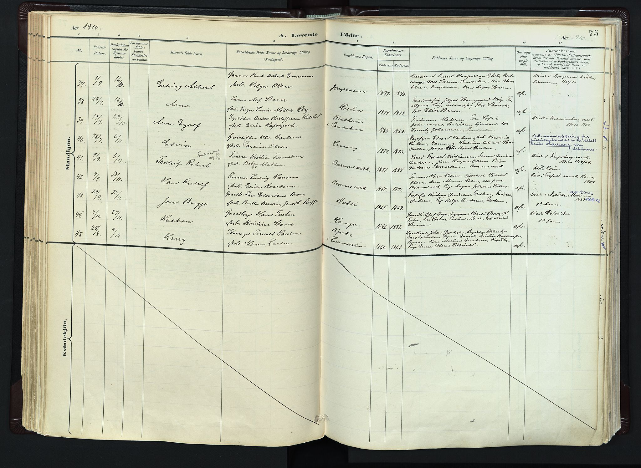 Vestre Bærum prestekontor Kirkebøker, SAO/A-10209a/F/Fa/L0001: Parish register (official) no. 1, 1896-1923, p. 75