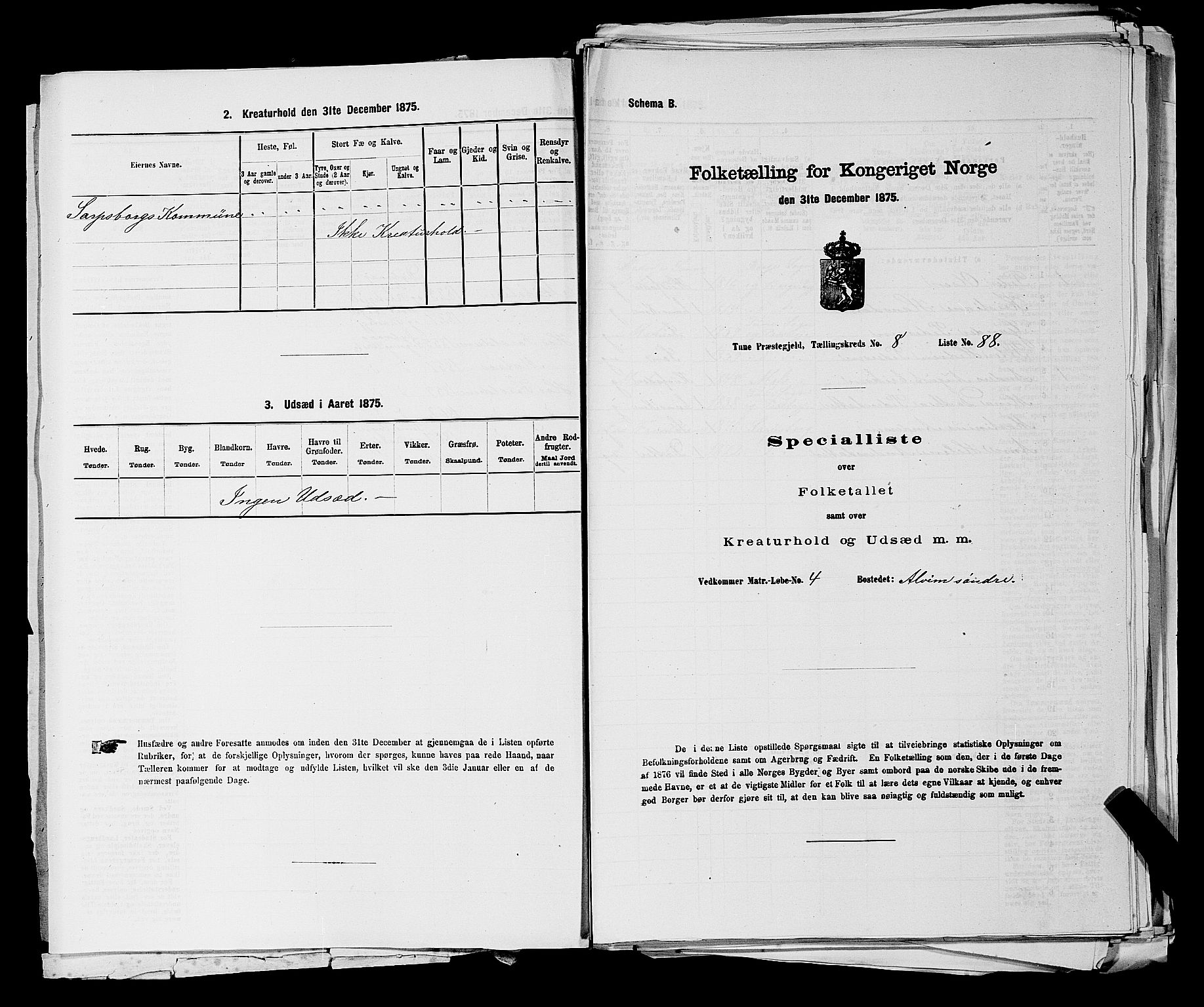 RA, 1875 census for 0130P Tune, 1875, p. 1283