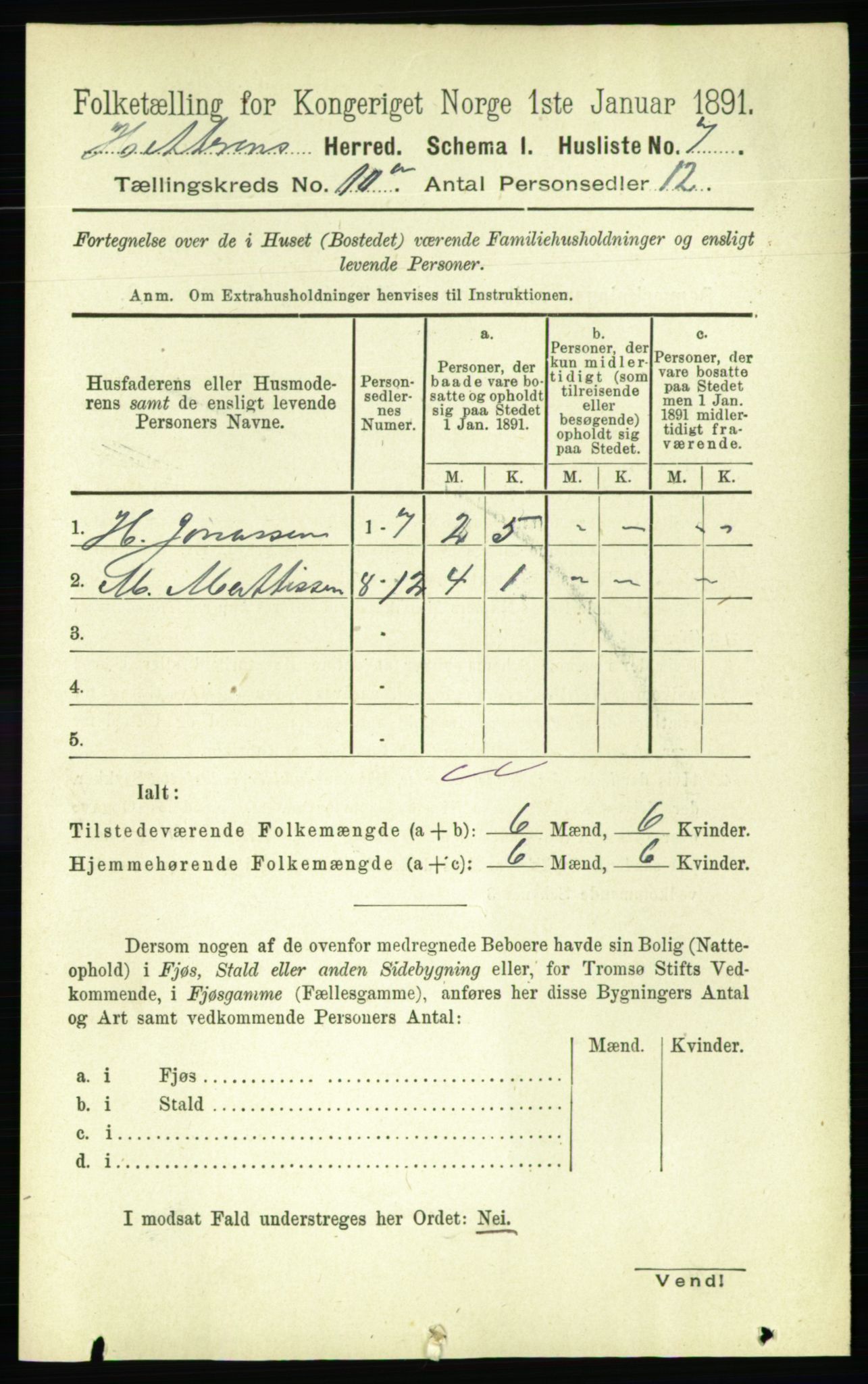 RA, 1891 census for 1617 Hitra, 1891, p. 2218