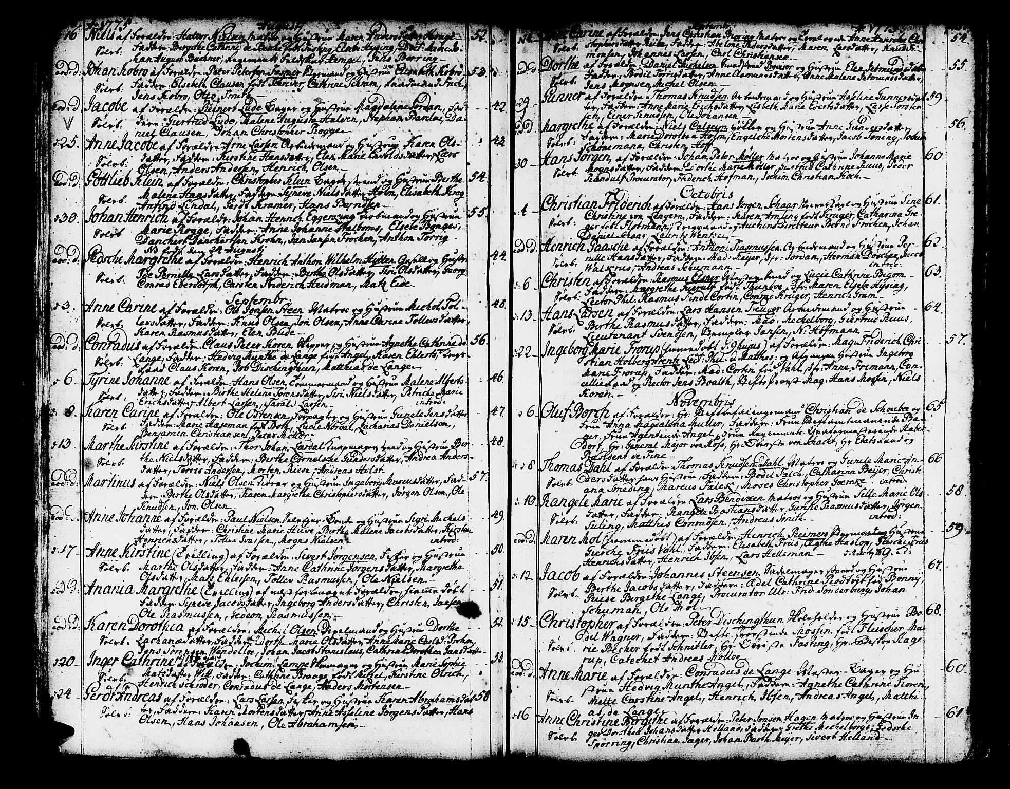 Domkirken sokneprestembete, SAB/A-74801/H/Haa/L0003: Parish register (official) no. A 3, 1758-1789, p. 186-187
