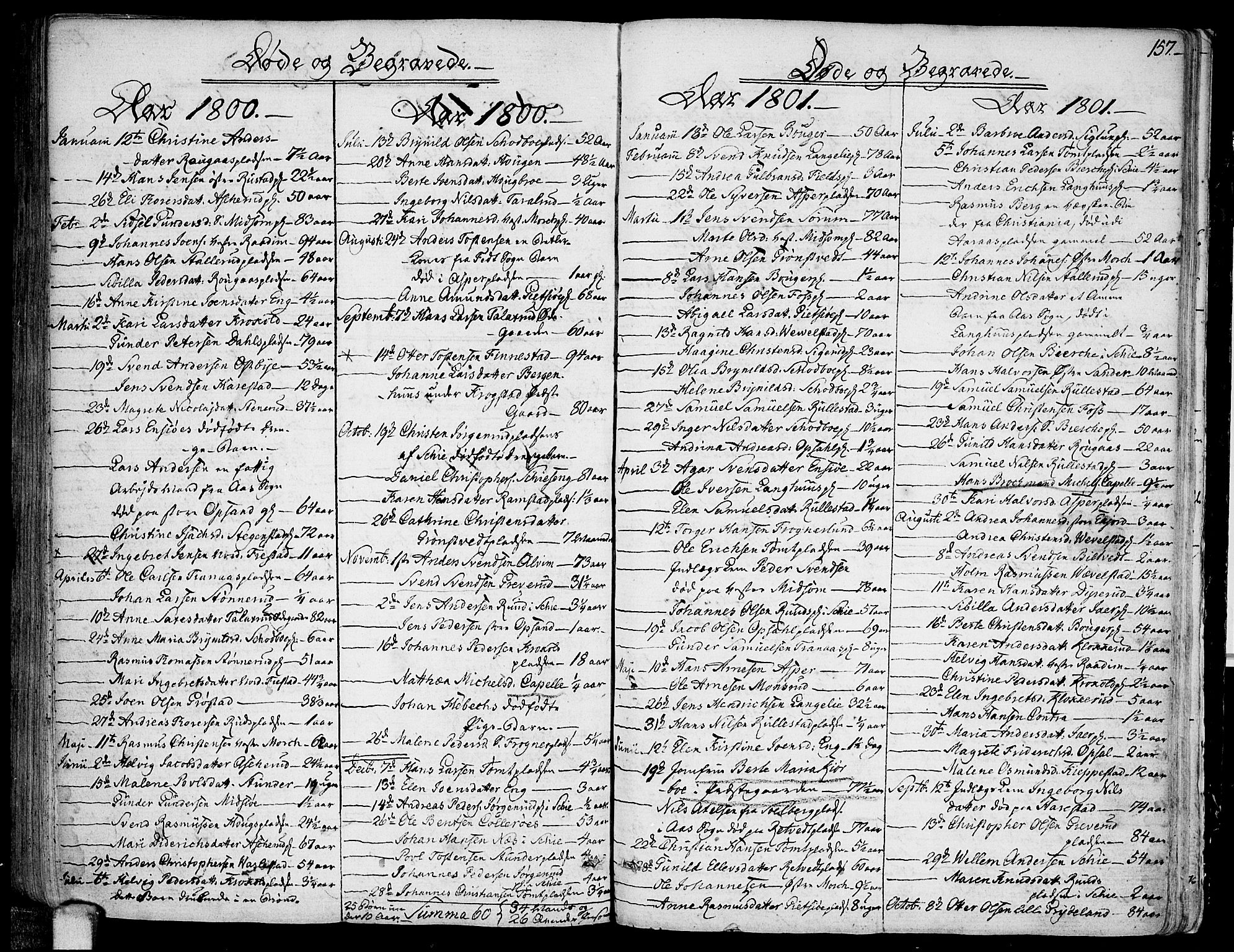 Kråkstad prestekontor Kirkebøker, SAO/A-10125a/F/Fa/L0002: Parish register (official) no. I 2, 1786-1814, p. 157