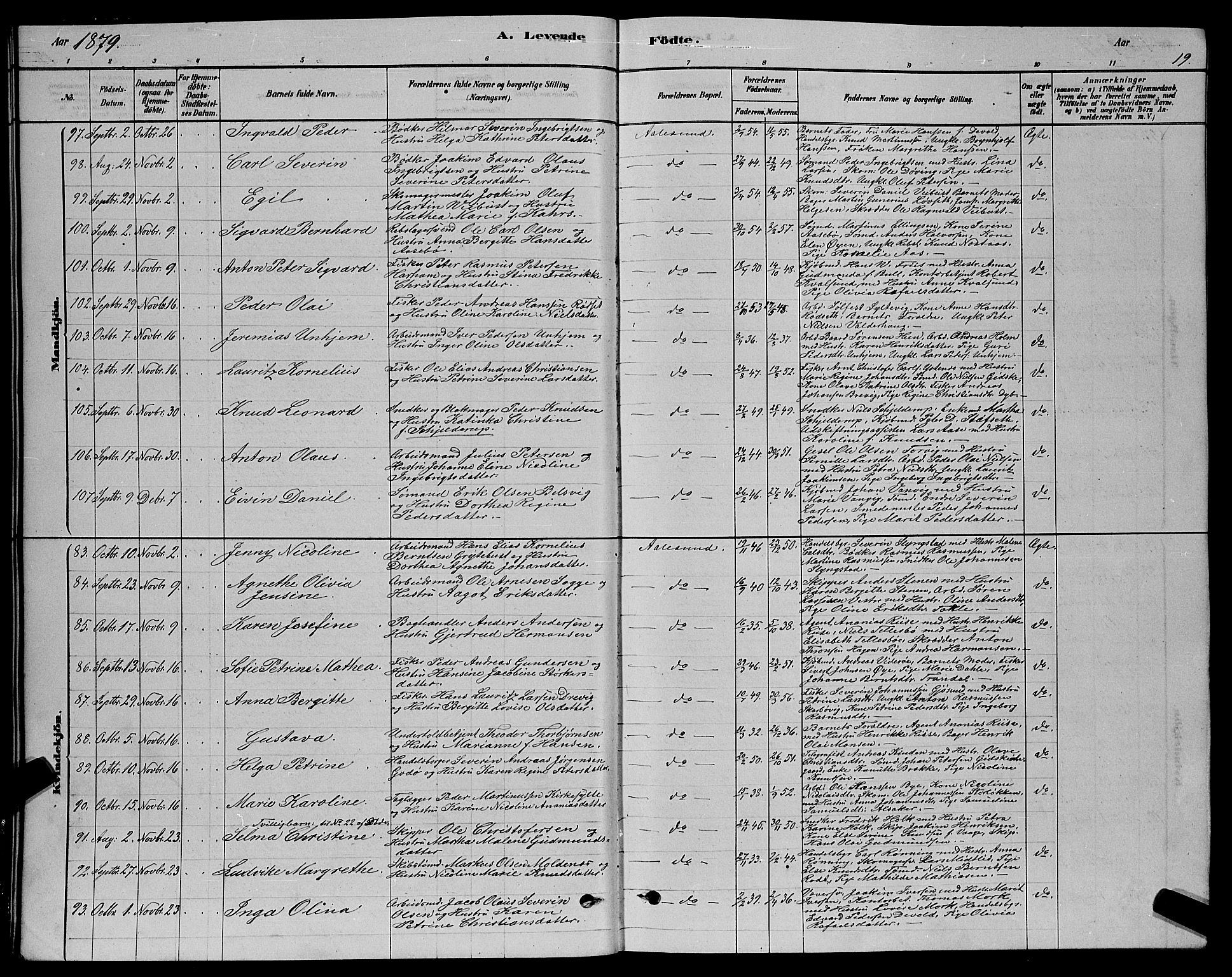 Ministerialprotokoller, klokkerbøker og fødselsregistre - Møre og Romsdal, AV/SAT-A-1454/529/L0466: Parish register (copy) no. 529C03, 1878-1888, p. 19