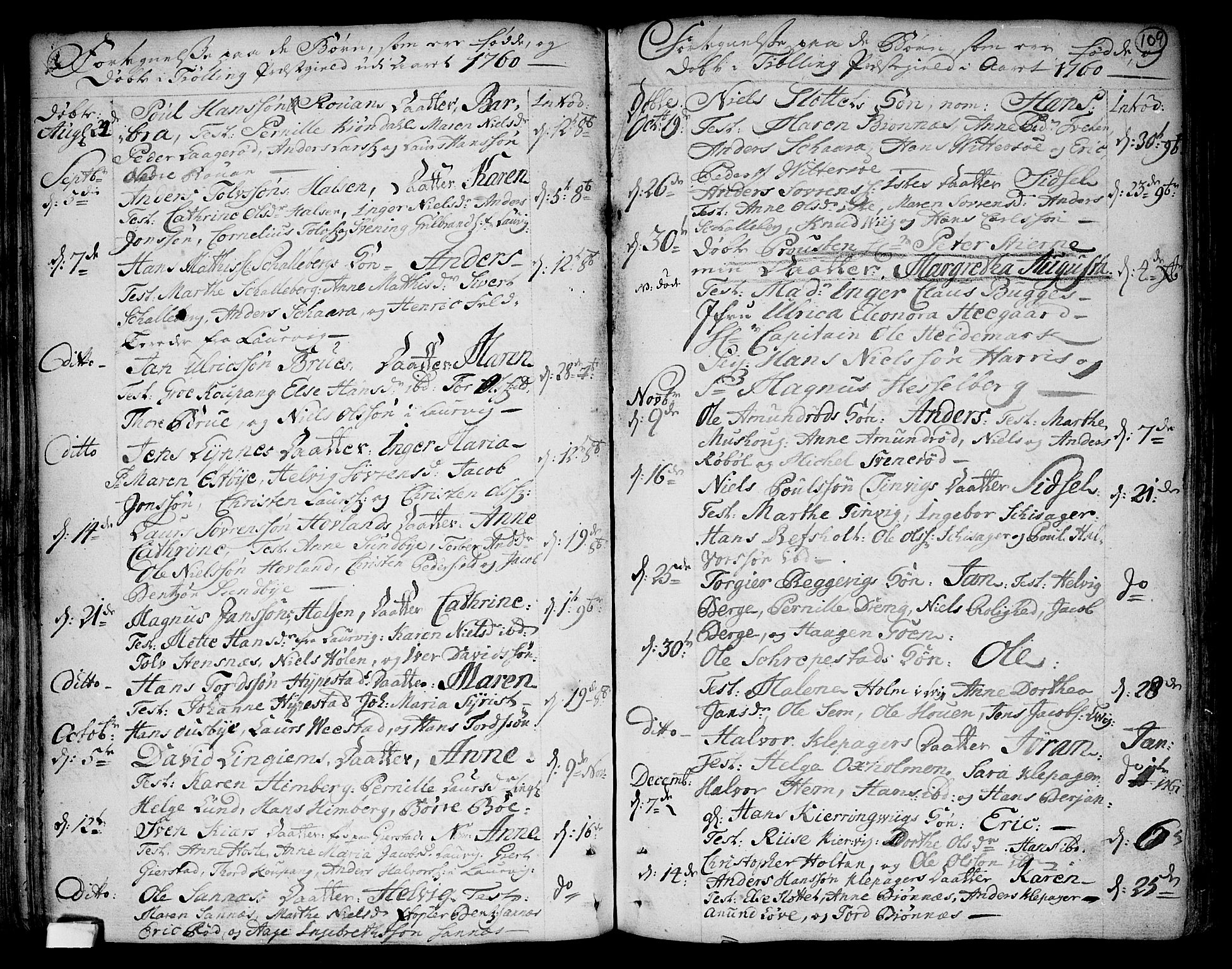 Tjølling kirkebøker, SAKO/A-60/F/Fa/L0003: Parish register (official) no. 3, 1735-1778, p. 109