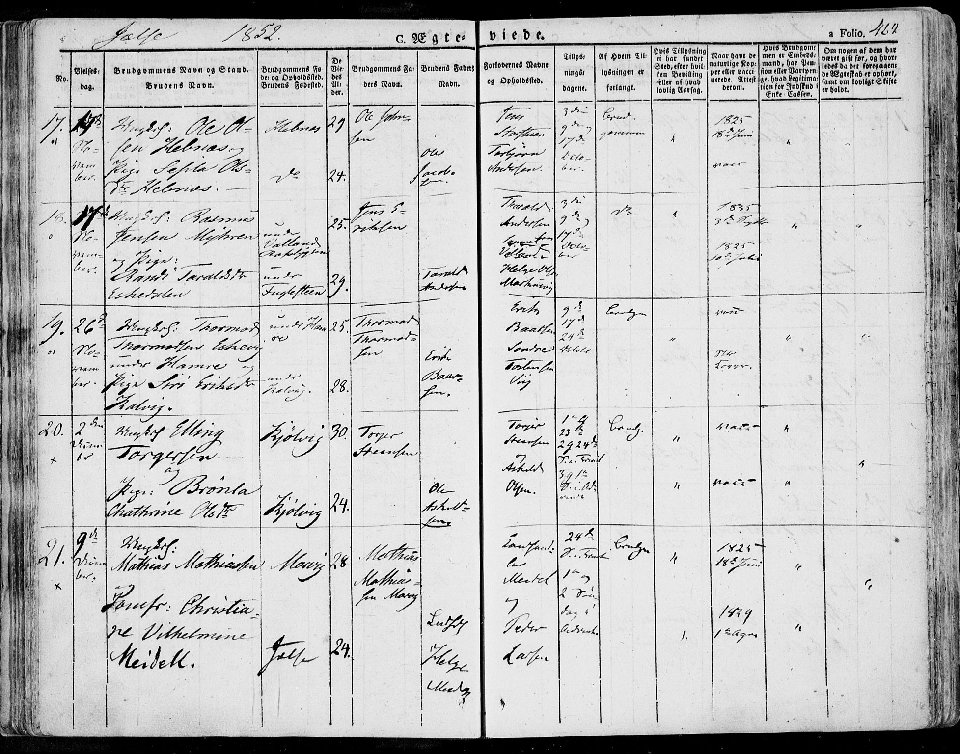 Jelsa sokneprestkontor, AV/SAST-A-101842/01/IV: Parish register (official) no. A 6.2, 1828-1853, p. 464