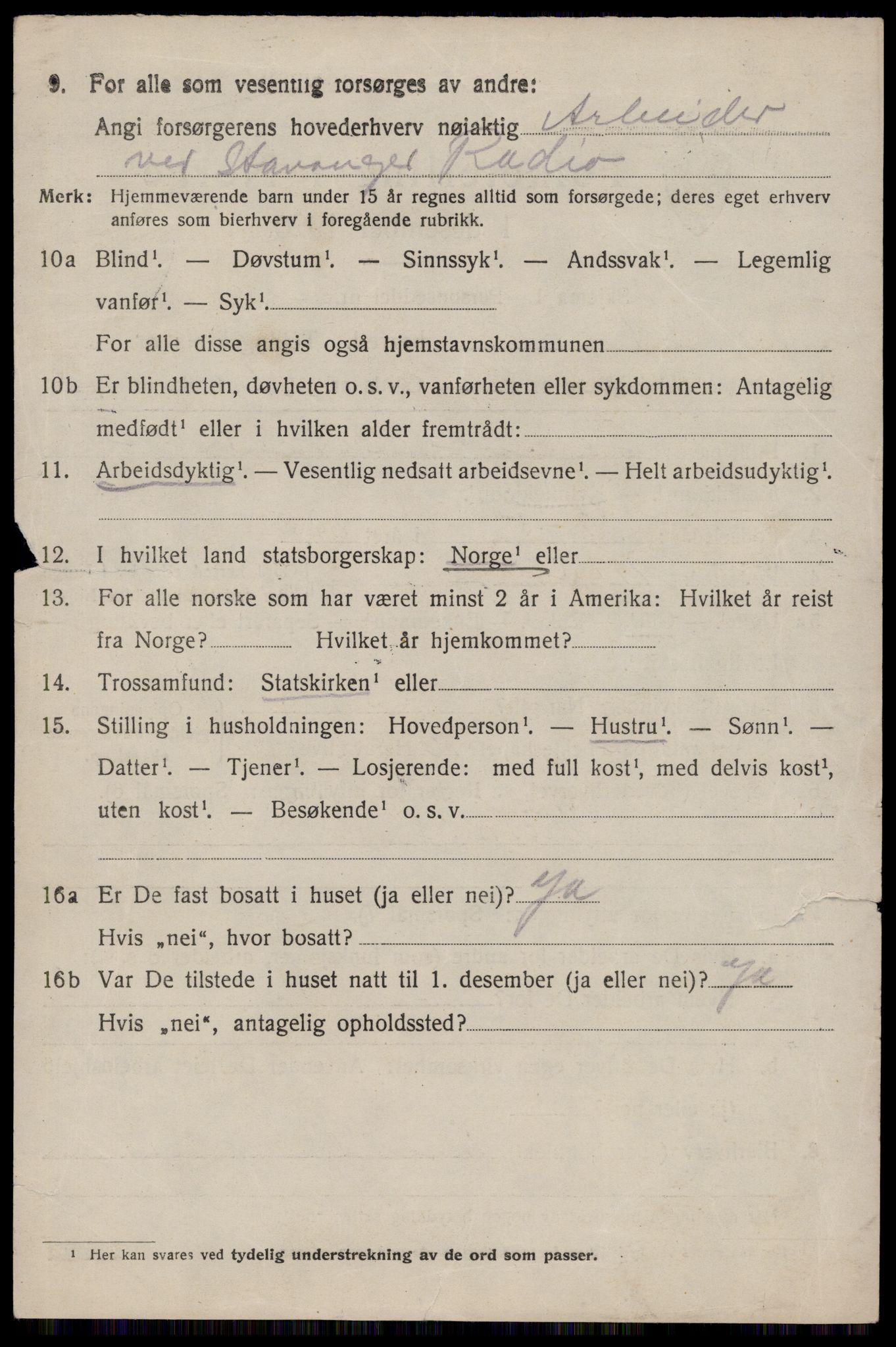 SAST, 1920 census for Hetland, 1920, p. 19396