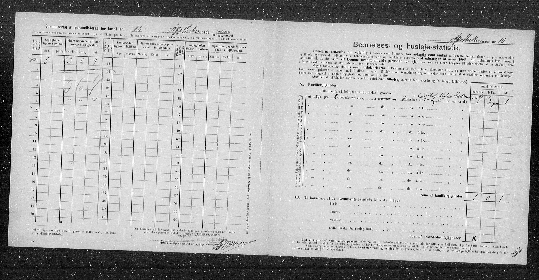 OBA, Municipal Census 1905 for Kristiania, 1905, p. 760