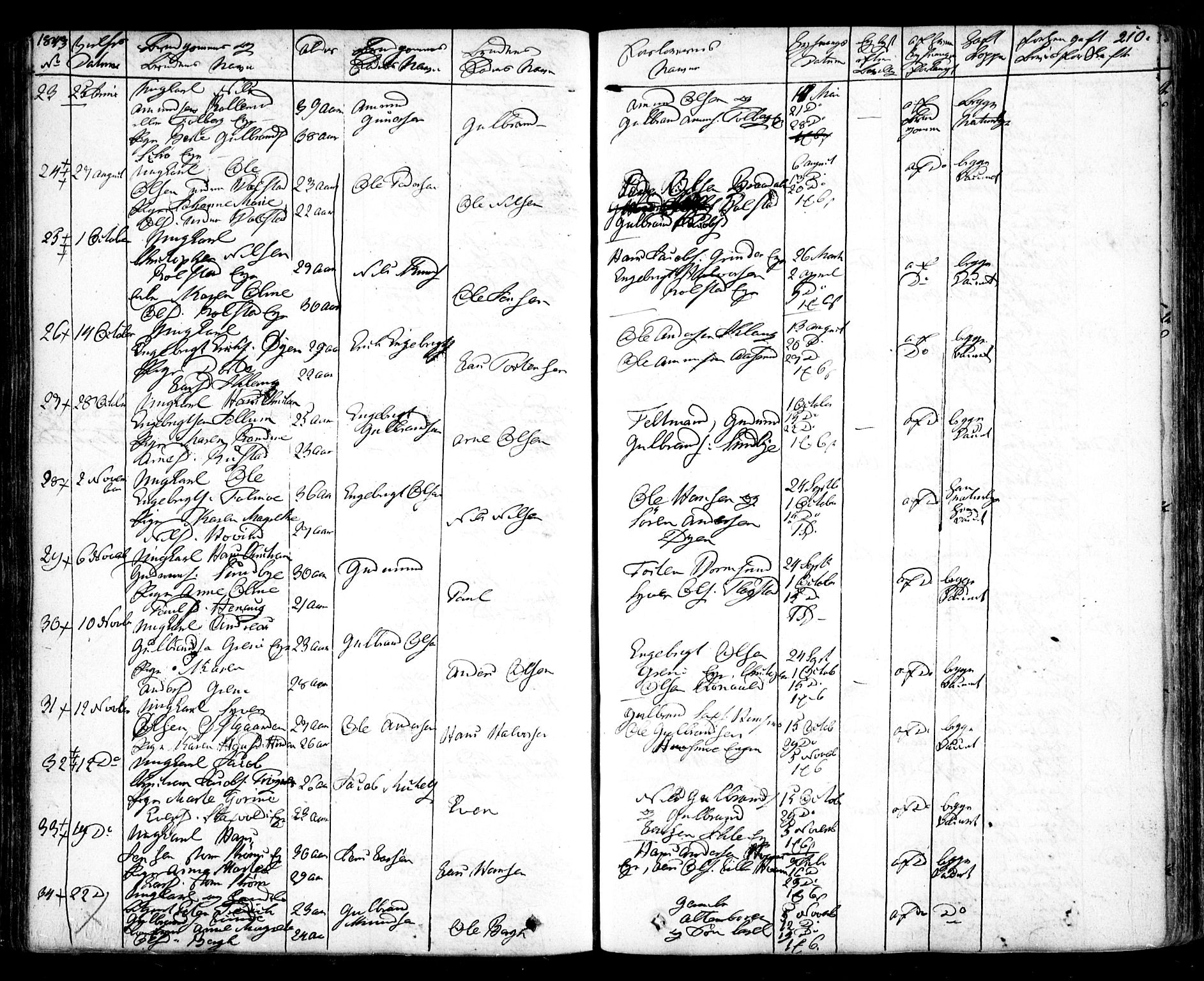 Nes prestekontor Kirkebøker, SAO/A-10410/F/Fa/L0006: Parish register (official) no. I 6, 1833-1845, p. 210