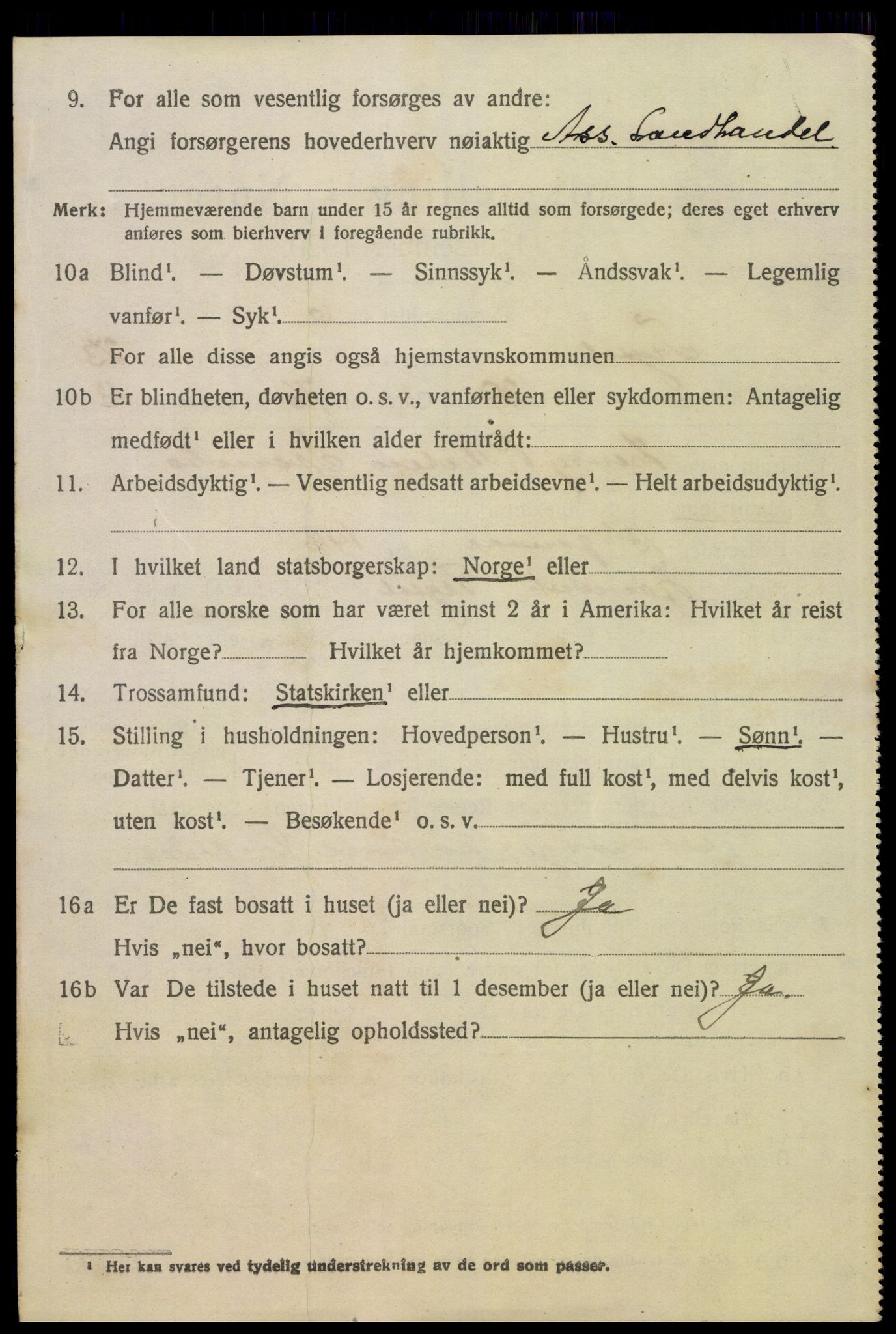 SAH, 1920 census for Trysil, 1920, p. 15198