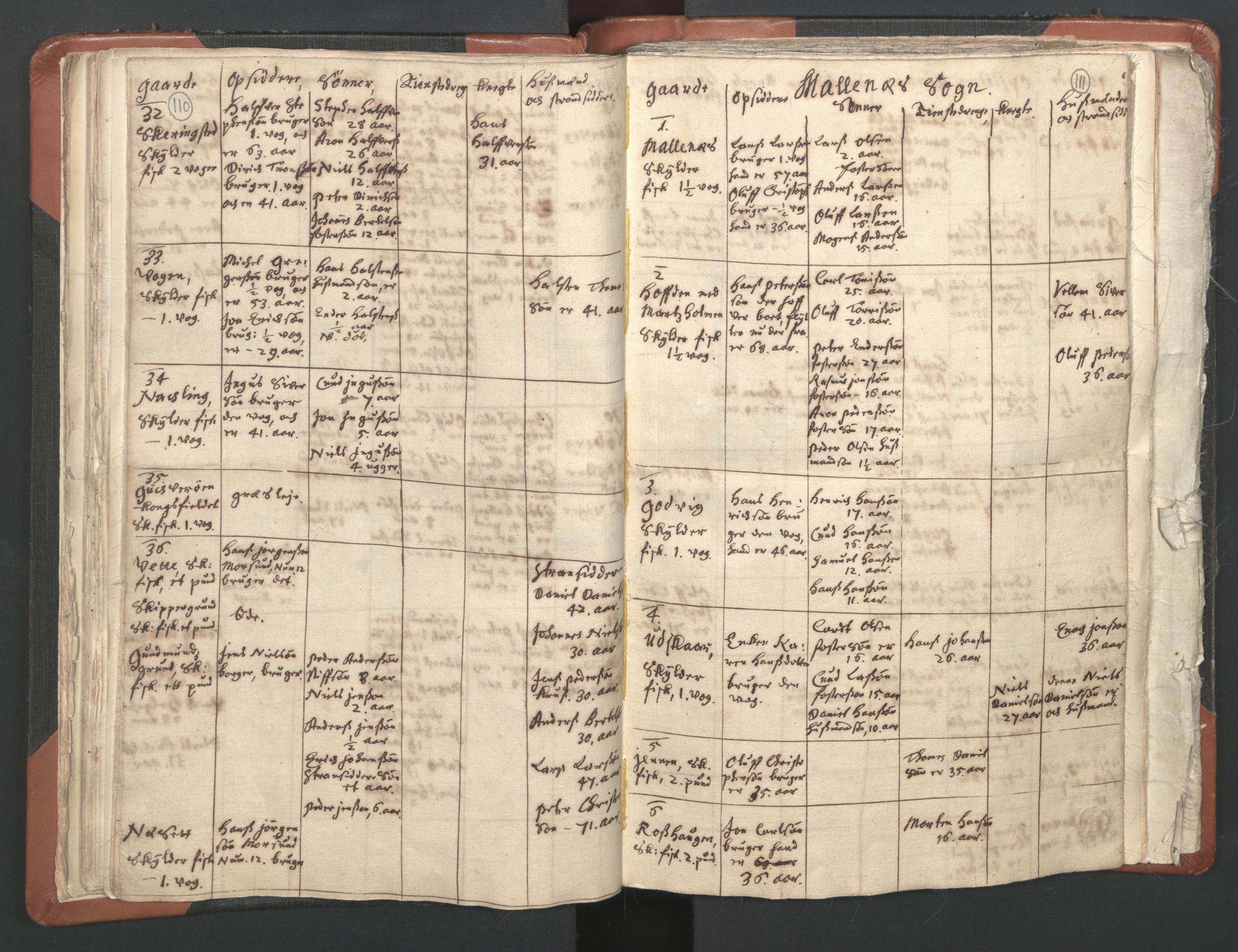 RA, Vicar's Census 1664-1666, no. 36: Lofoten and Vesterålen deanery, Senja deanery and Troms deanery, 1664-1666, p. 110-111
