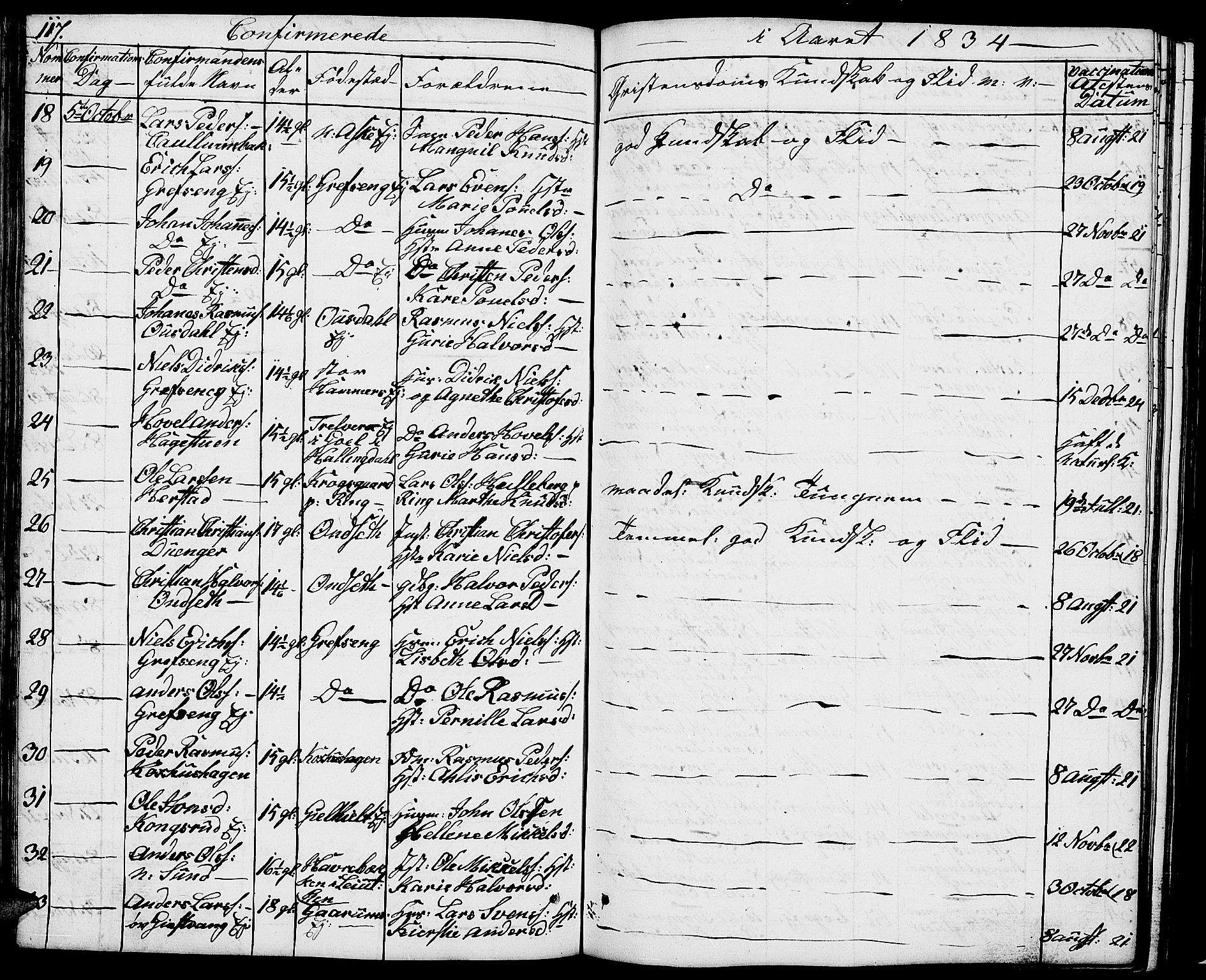 Nes prestekontor, Hedmark, AV/SAH-PREST-020/L/La/L0004: Parish register (copy) no. 4, 1832-1861, p. 117