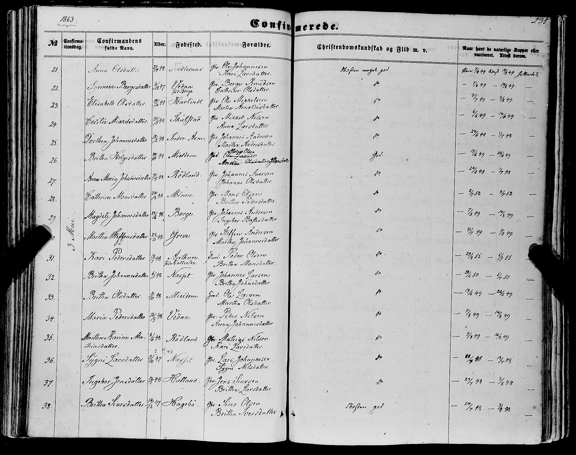 Haus sokneprestembete, AV/SAB-A-75601/H/Haa: Parish register (official) no. A 17, 1858-1870, p. 235