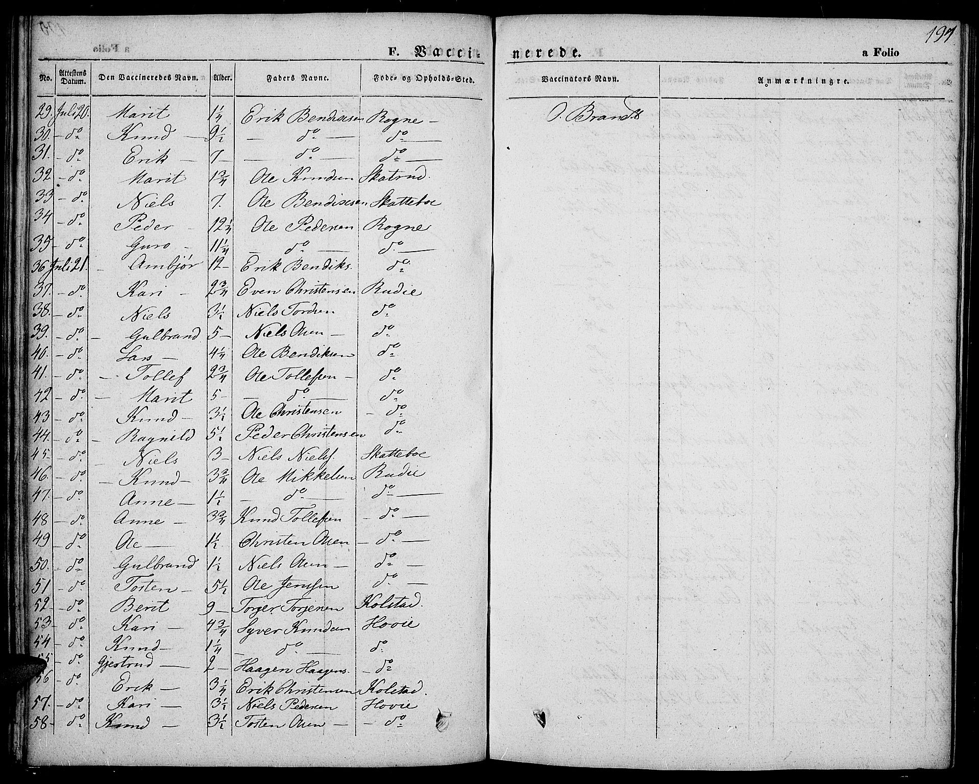 Slidre prestekontor, SAH/PREST-134/H/Ha/Haa/L0004: Parish register (official) no. 4, 1831-1848, p. 191