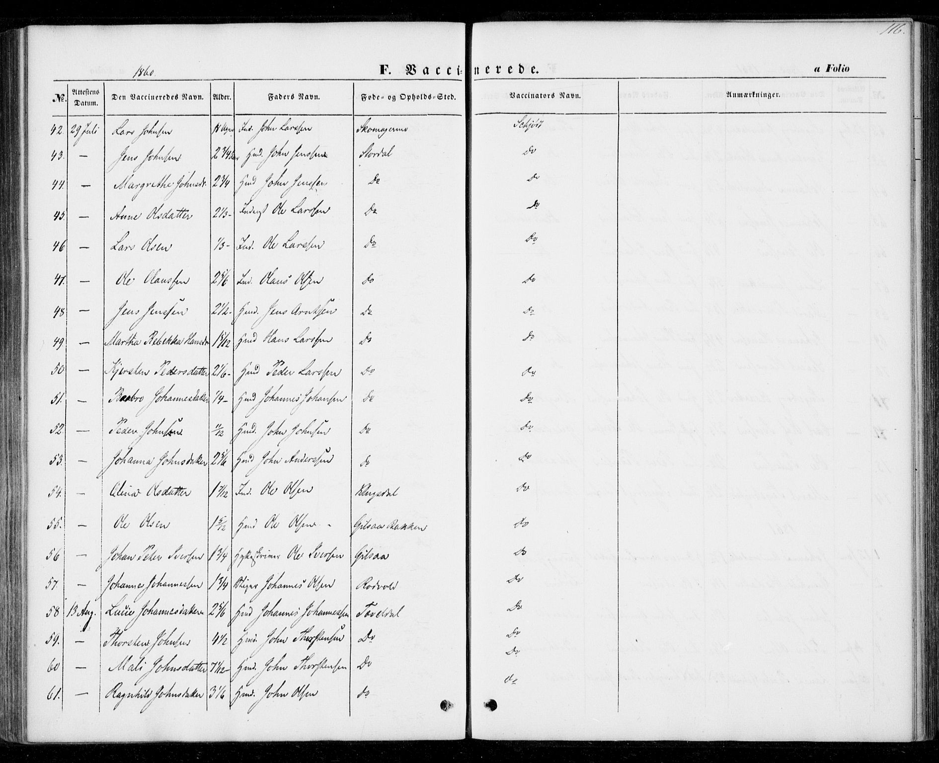 Ministerialprotokoller, klokkerbøker og fødselsregistre - Nord-Trøndelag, SAT/A-1458/706/L0040: Parish register (official) no. 706A01, 1850-1861, p. 116