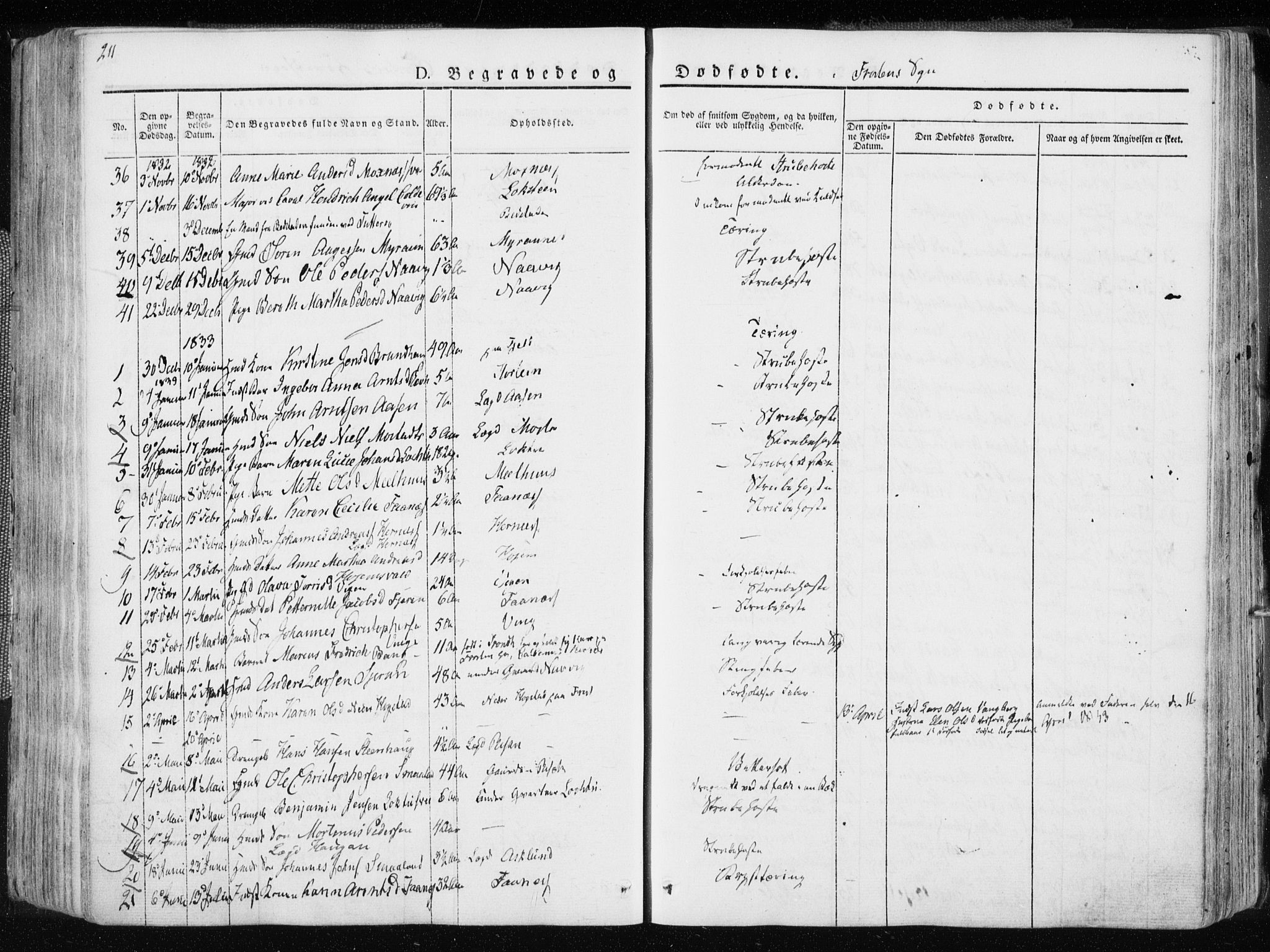 Ministerialprotokoller, klokkerbøker og fødselsregistre - Nord-Trøndelag, SAT/A-1458/713/L0114: Parish register (official) no. 713A05, 1827-1839, p. 211