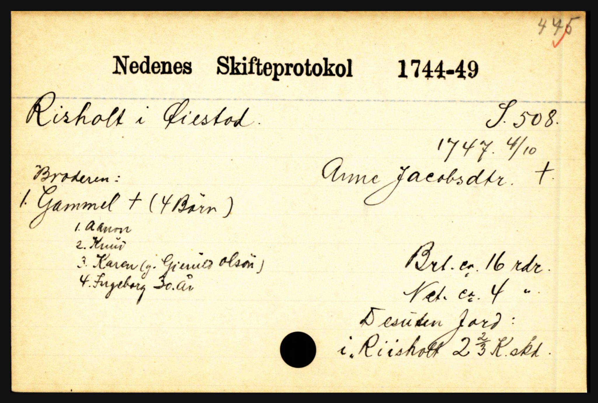 Nedenes sorenskriveri før 1824, AV/SAK-1221-0007/H, p. 23853