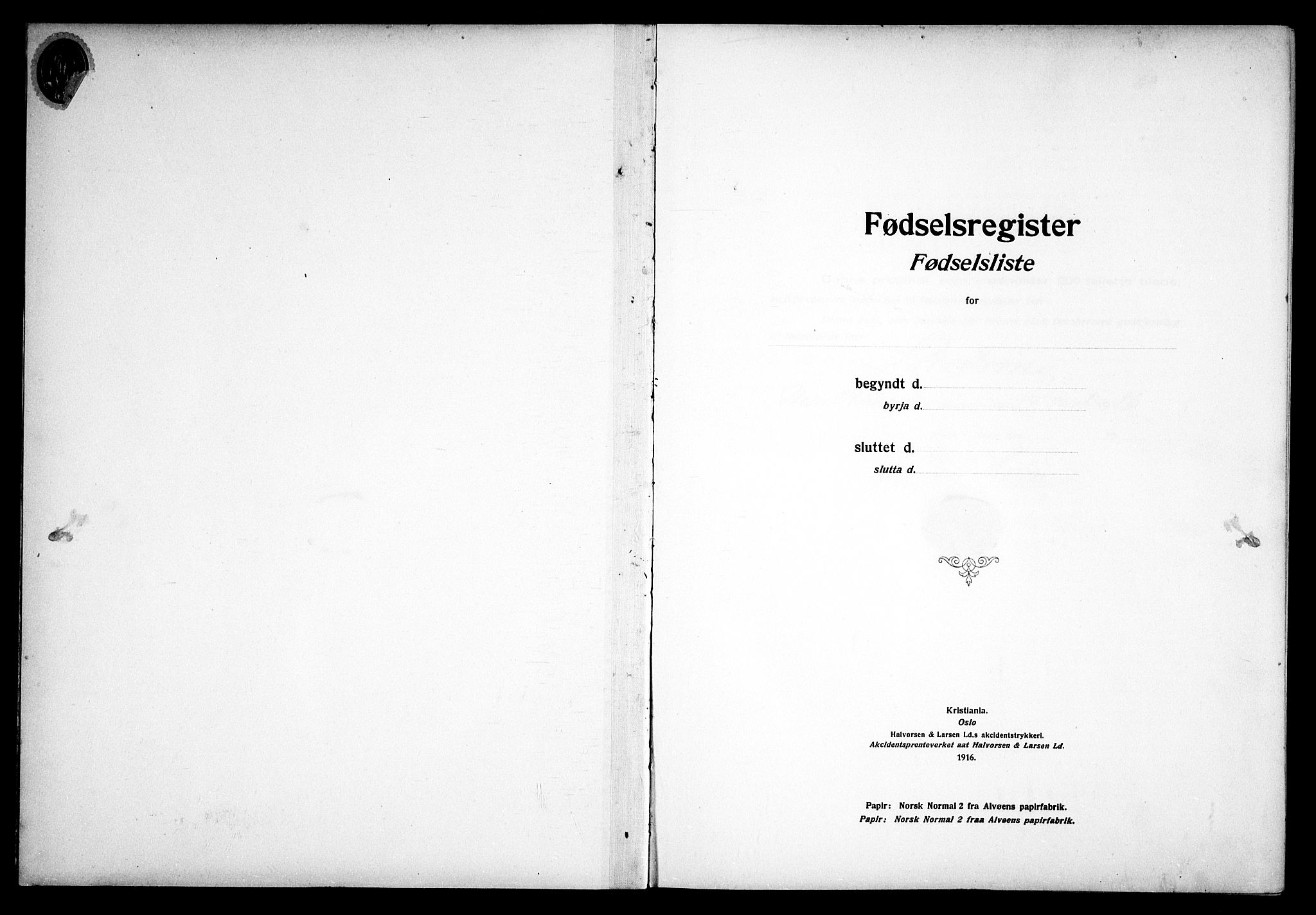 Skedsmo prestekontor Kirkebøker, AV/SAO-A-10033a/J/Ja/L0001: Birth register no. I 1, 1916-1931