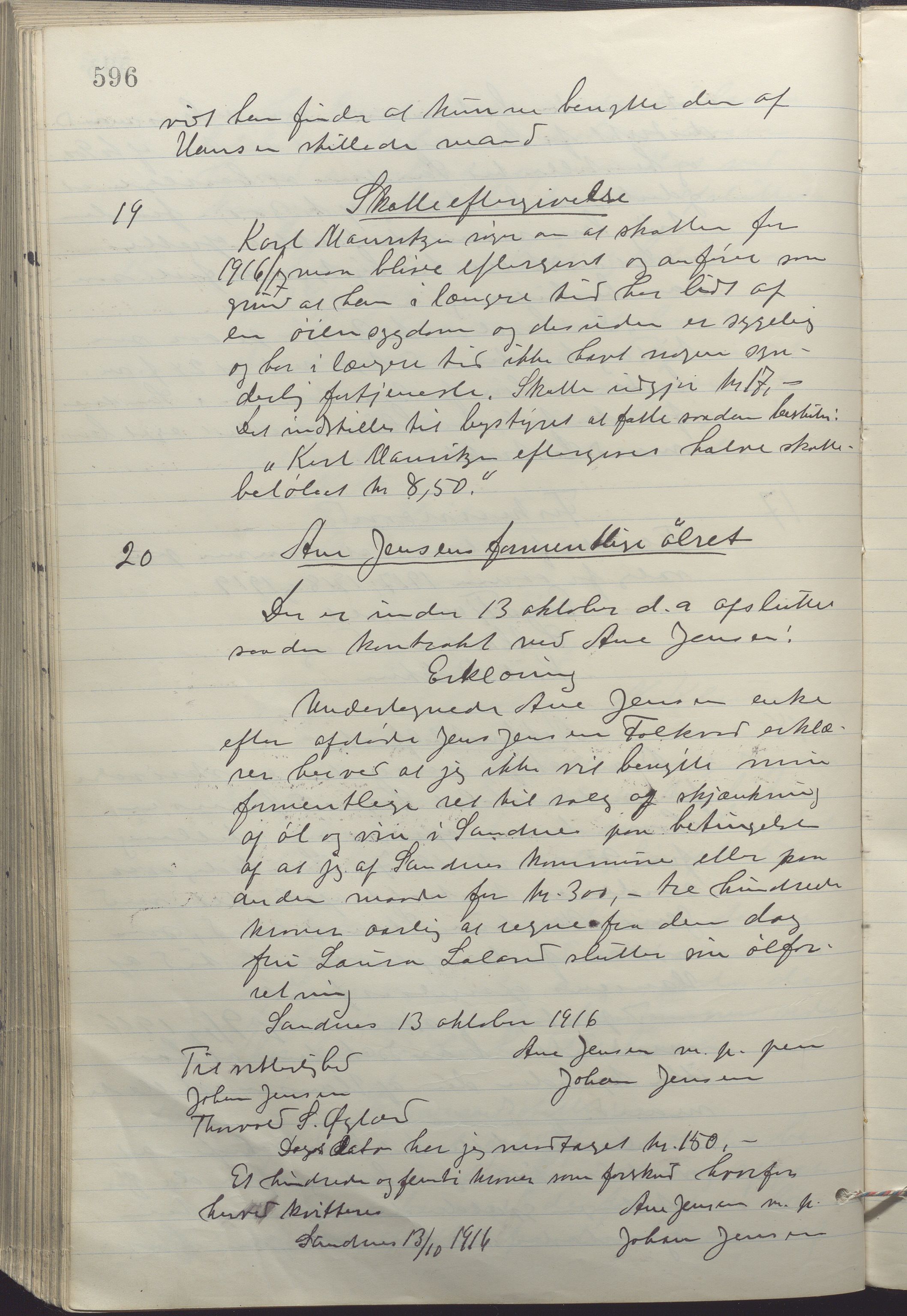 Sandnes kommune - Formannskapet og Bystyret, IKAR/K-100188/Aa/L0008: Møtebok, 1913-1917, p. 596