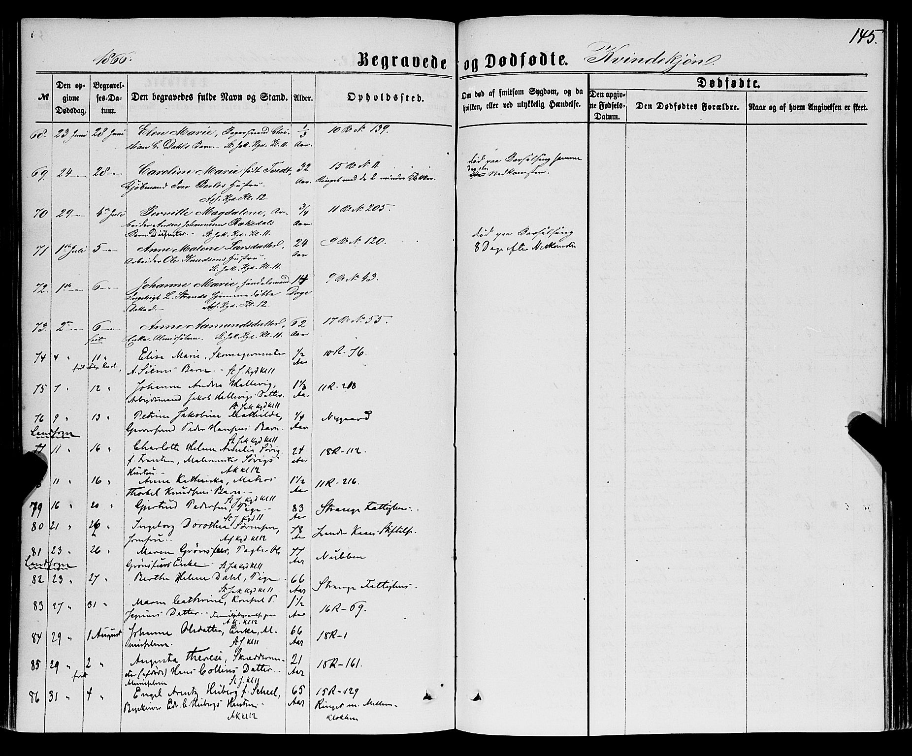 Domkirken sokneprestembete, AV/SAB-A-74801/H/Haa/L0042: Parish register (official) no. E 3, 1863-1876, p. 145