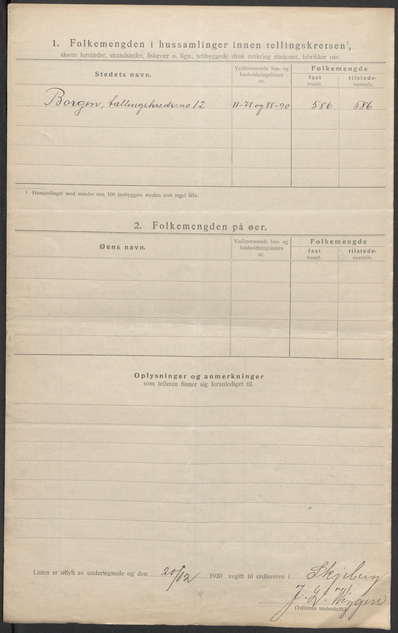 SAO, 1920 census for Skjeberg, 1920, p. 46