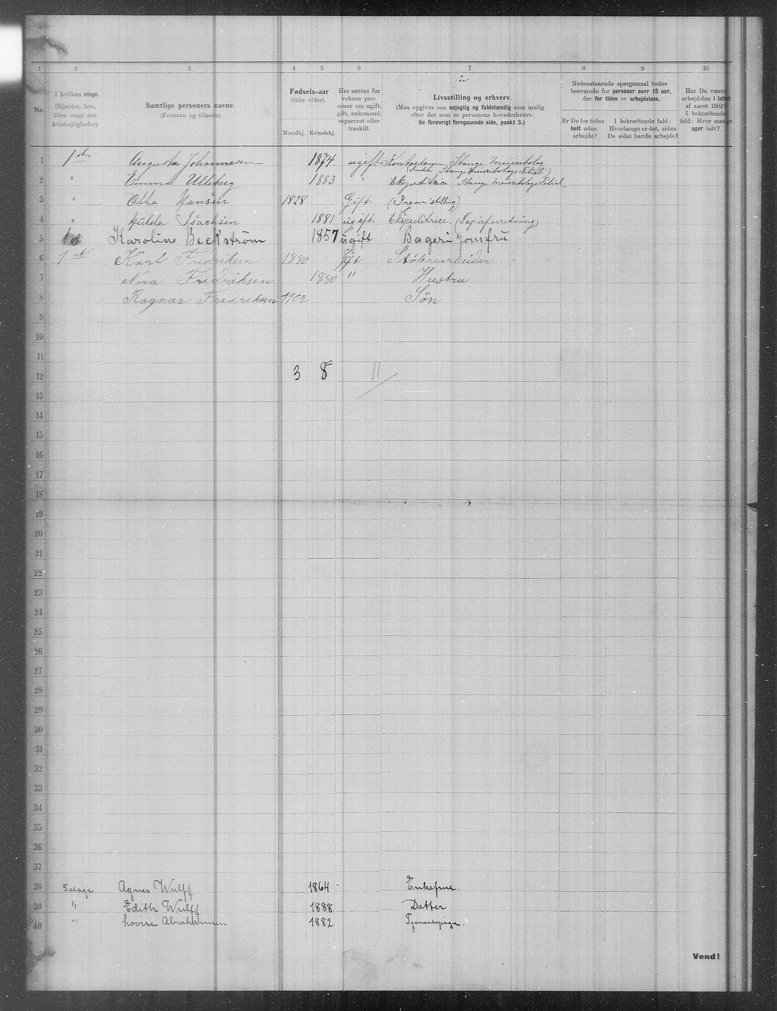 OBA, Municipal Census 1902 for Kristiania, 1902, p. 12885