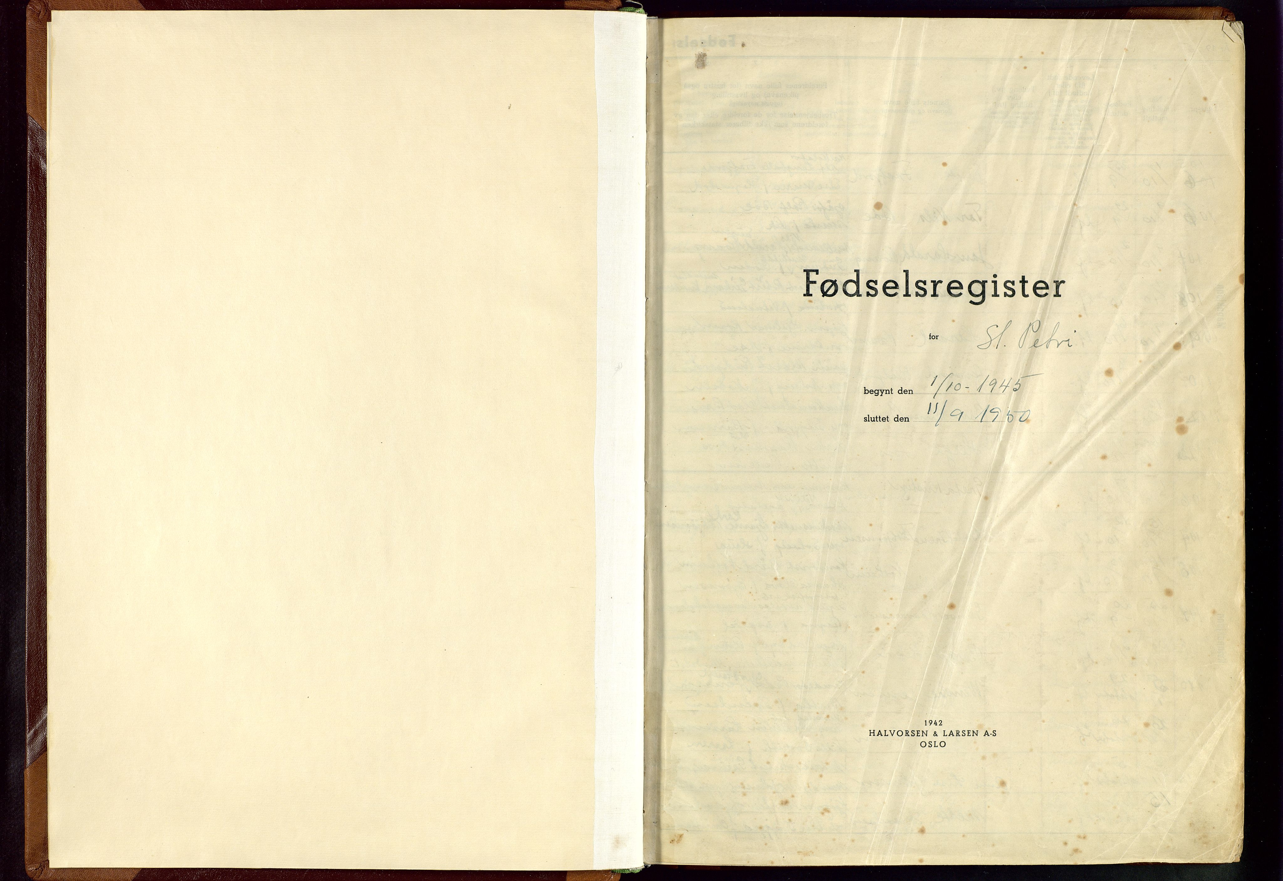 St. Petri sokneprestkontor, SAST/A-101813/002/B/L0003: Birth register no. 3, 1945-1950