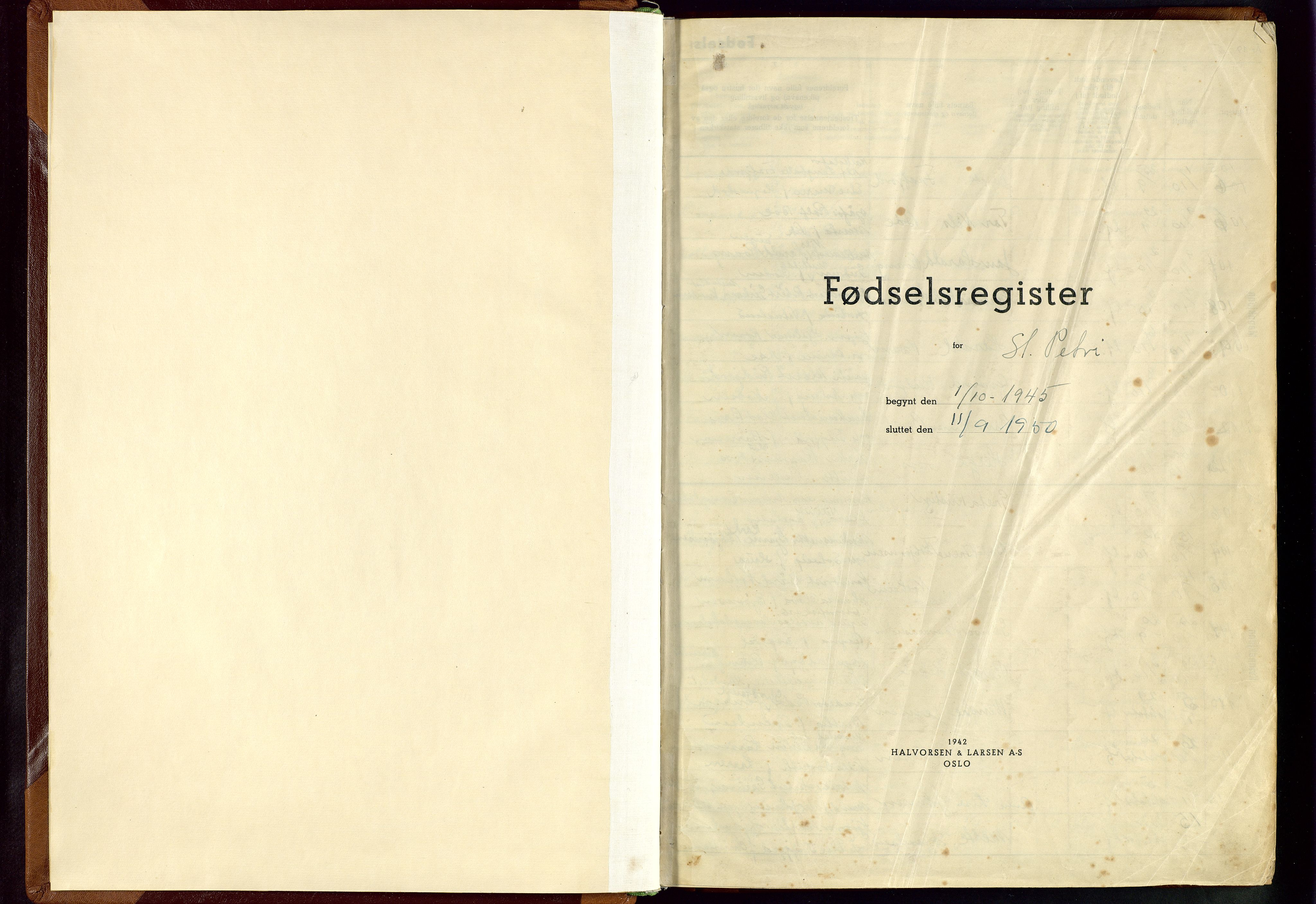 St. Petri sokneprestkontor, AV/SAST-A-101813/002/B/L0003: Birth register no. 3, 1945-1950