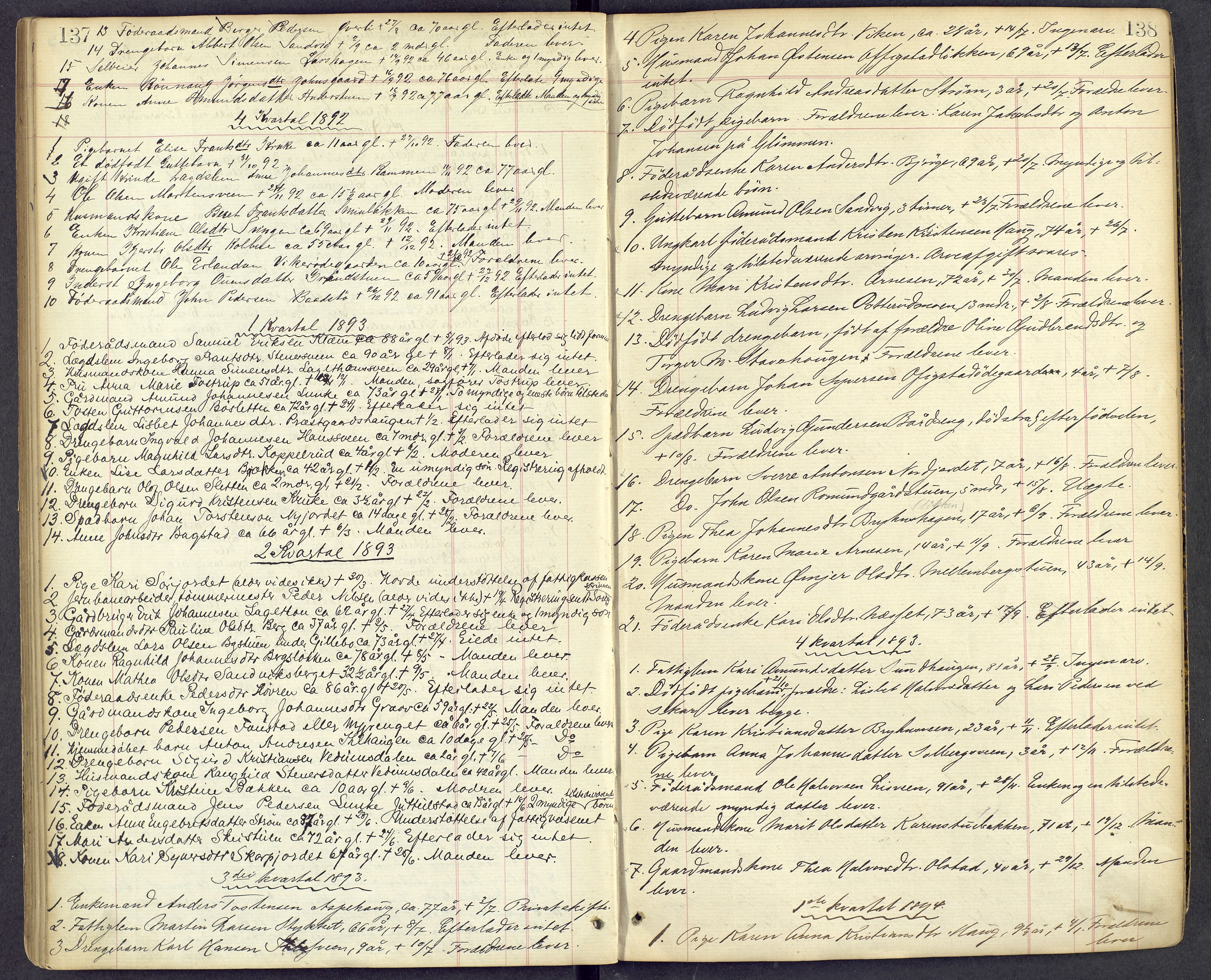 Mellom-Gudbrandsdal sorenskriveri, AV/SAH-TING-038/J/Jf/L0002: Dødsfallsprotokoll, 1885-1900, p. 137-138