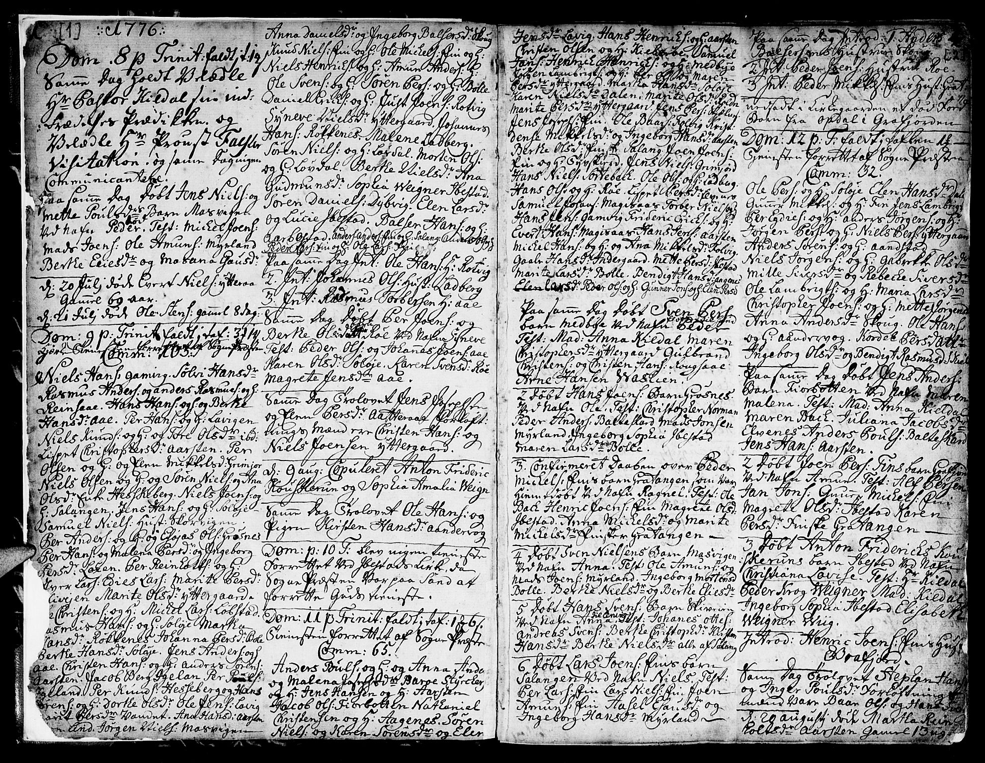 Ibestad sokneprestembete, SATØ/S-0077/H/Ha/Hab/L0001klokker: Parish register (copy) no. 1, 1776-1808, p. 1-2
