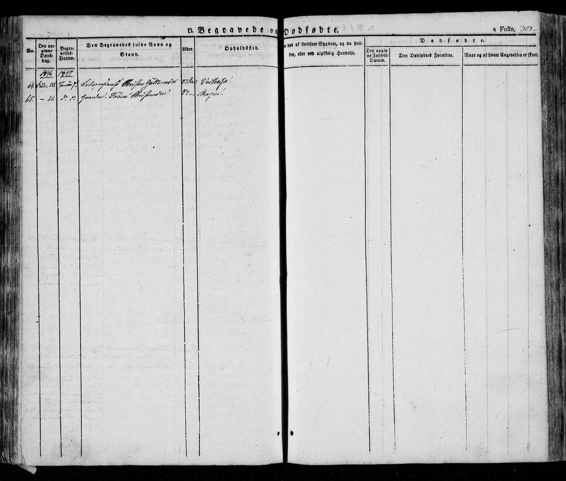 Lista sokneprestkontor, AV/SAK-1111-0027/F/Fa/L0009: Parish register (official) no. A 9, 1835-1846, p. 305