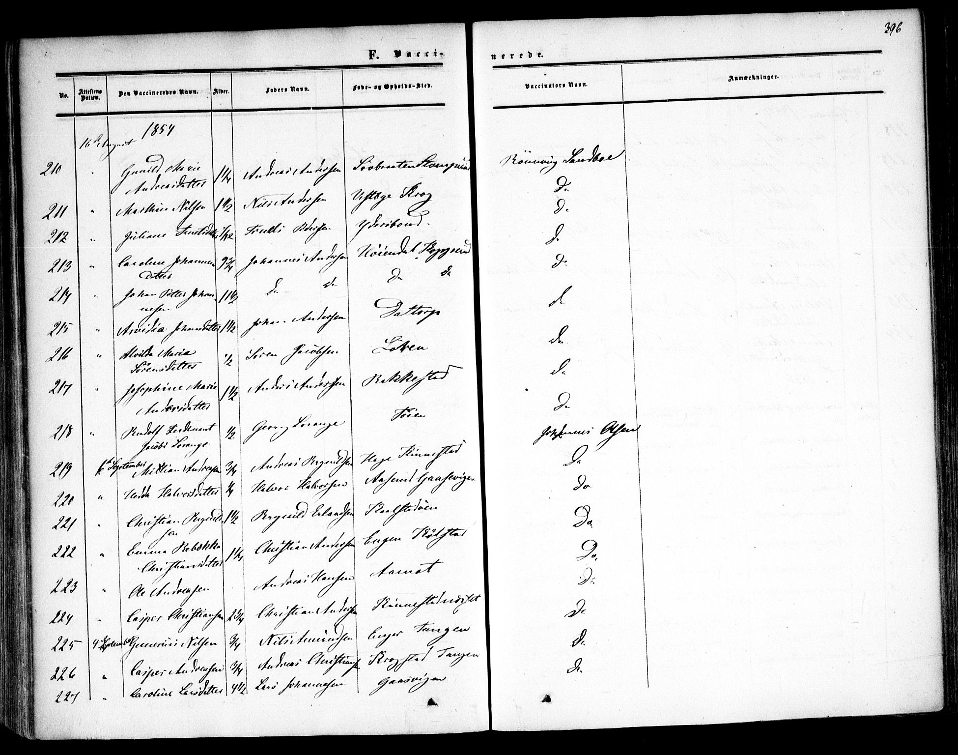 Høland prestekontor Kirkebøker, SAO/A-10346a/F/Fa/L0010: Parish register (official) no. I 10, 1854-1861, p. 396