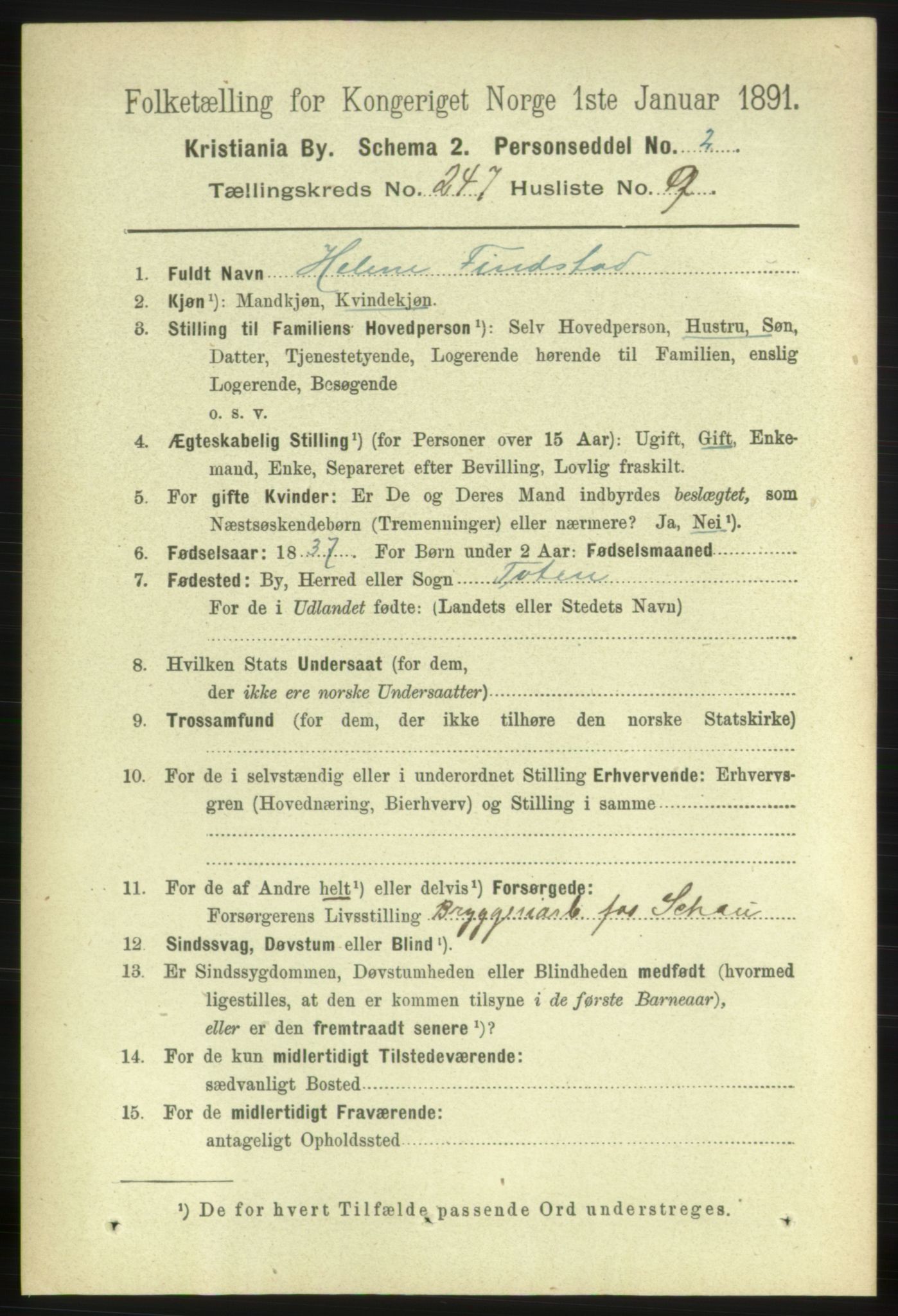 RA, 1891 census for 0301 Kristiania, 1891, p. 150602
