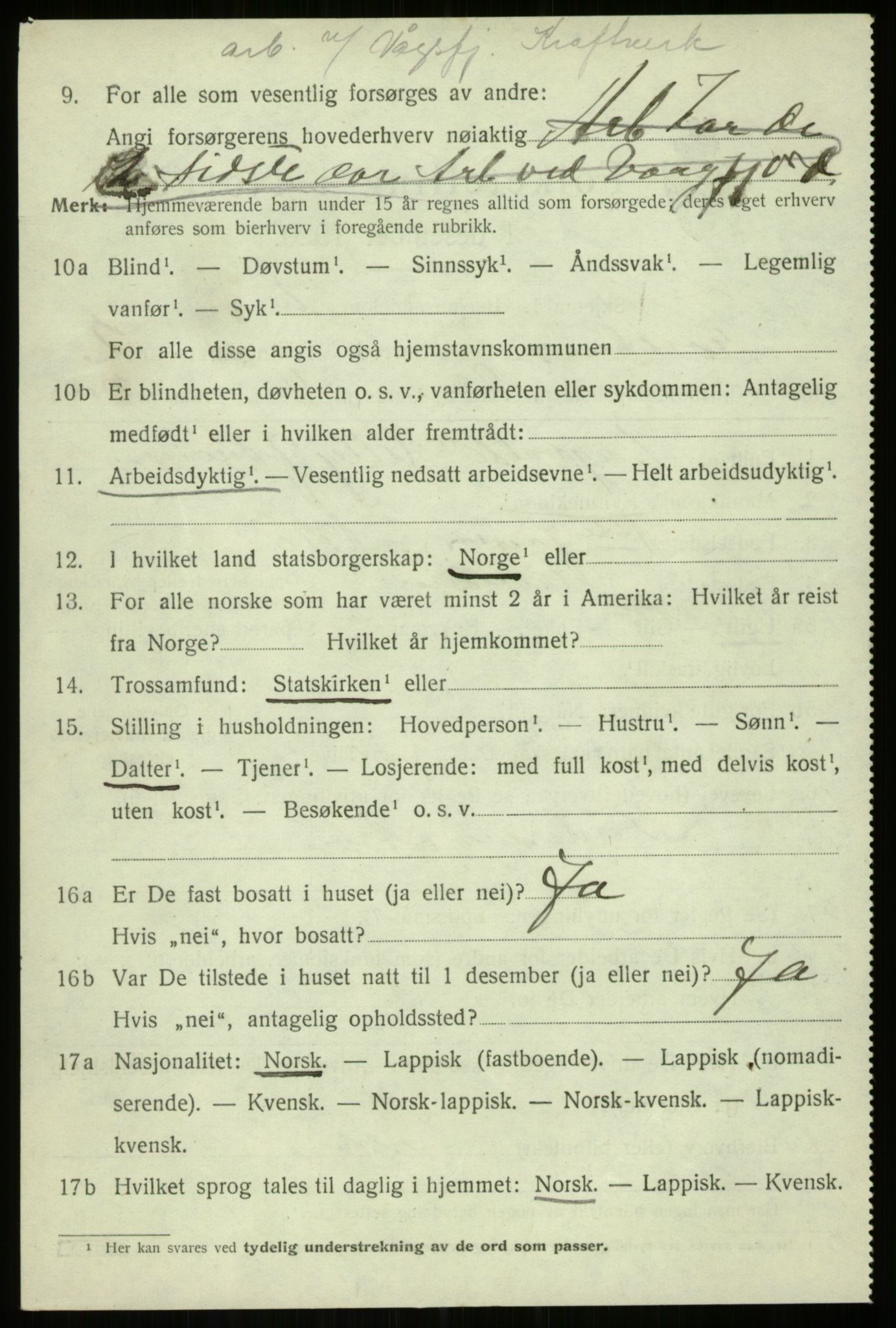 SATØ, 1920 census for Trondenes, 1920, p. 3763