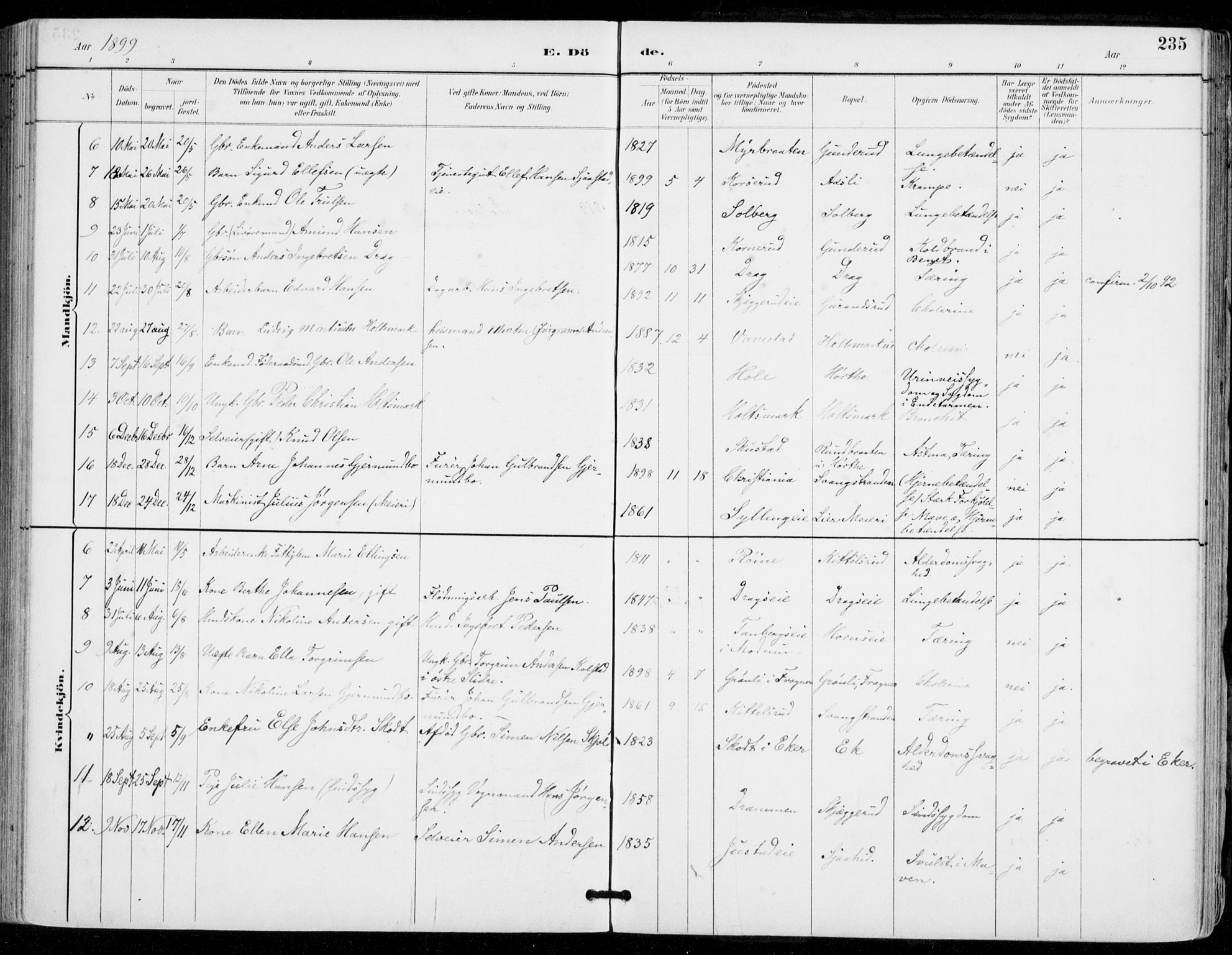 Sylling kirkebøker, AV/SAKO-A-247/F/Fa/L0001: Parish register (official) no. 1, 1883-1910, p. 235