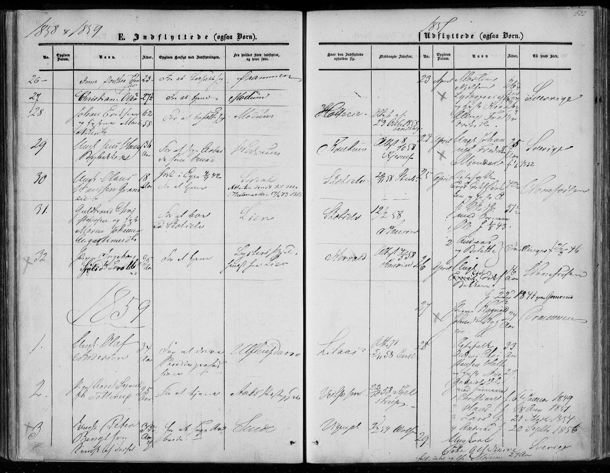 Eiker kirkebøker, SAKO/A-4/F/Fa/L0015b: Parish register (official) no. I 15B, 1854-1860, p. 502