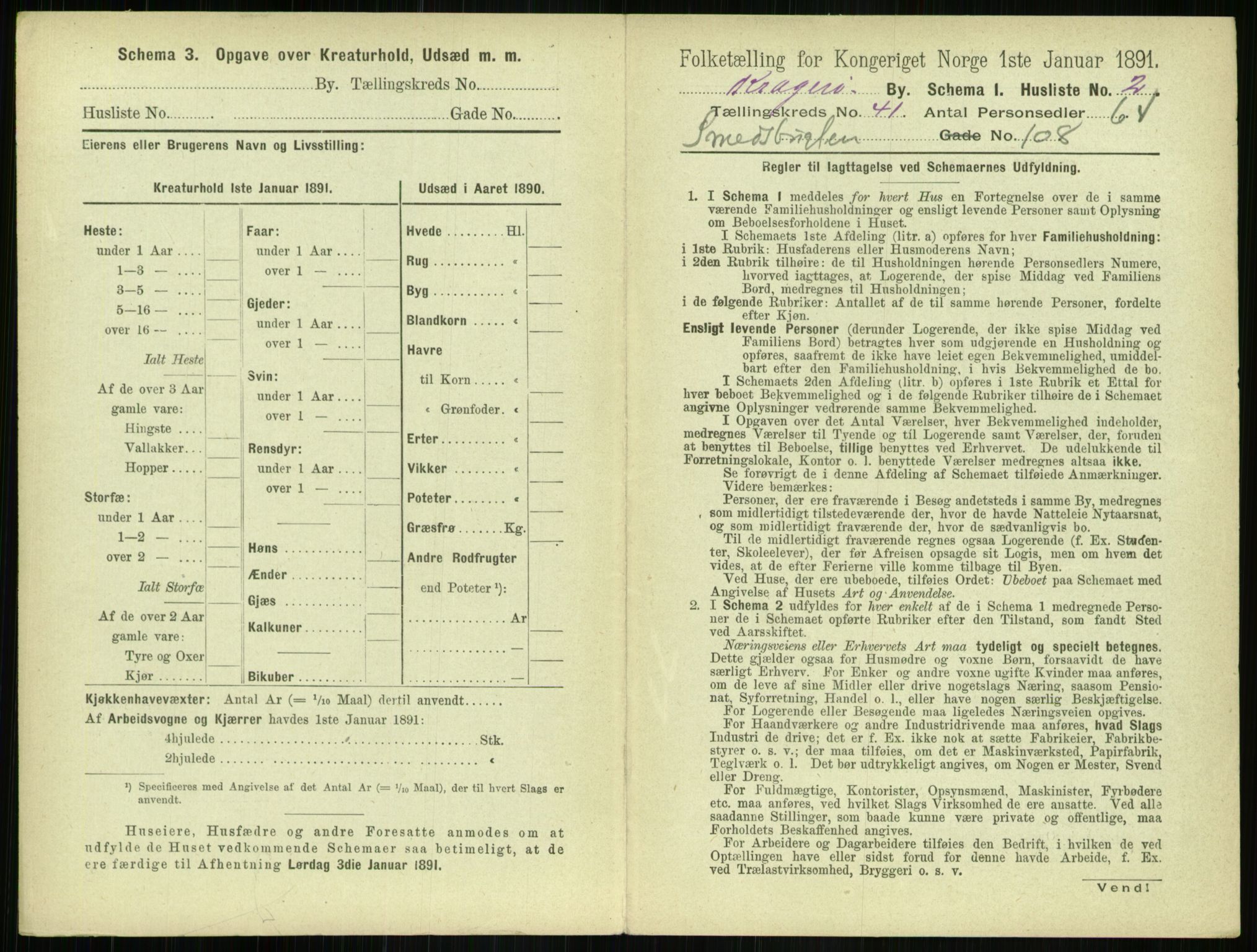 RA, 1891 census for 0801 Kragerø, 1891, p. 1660