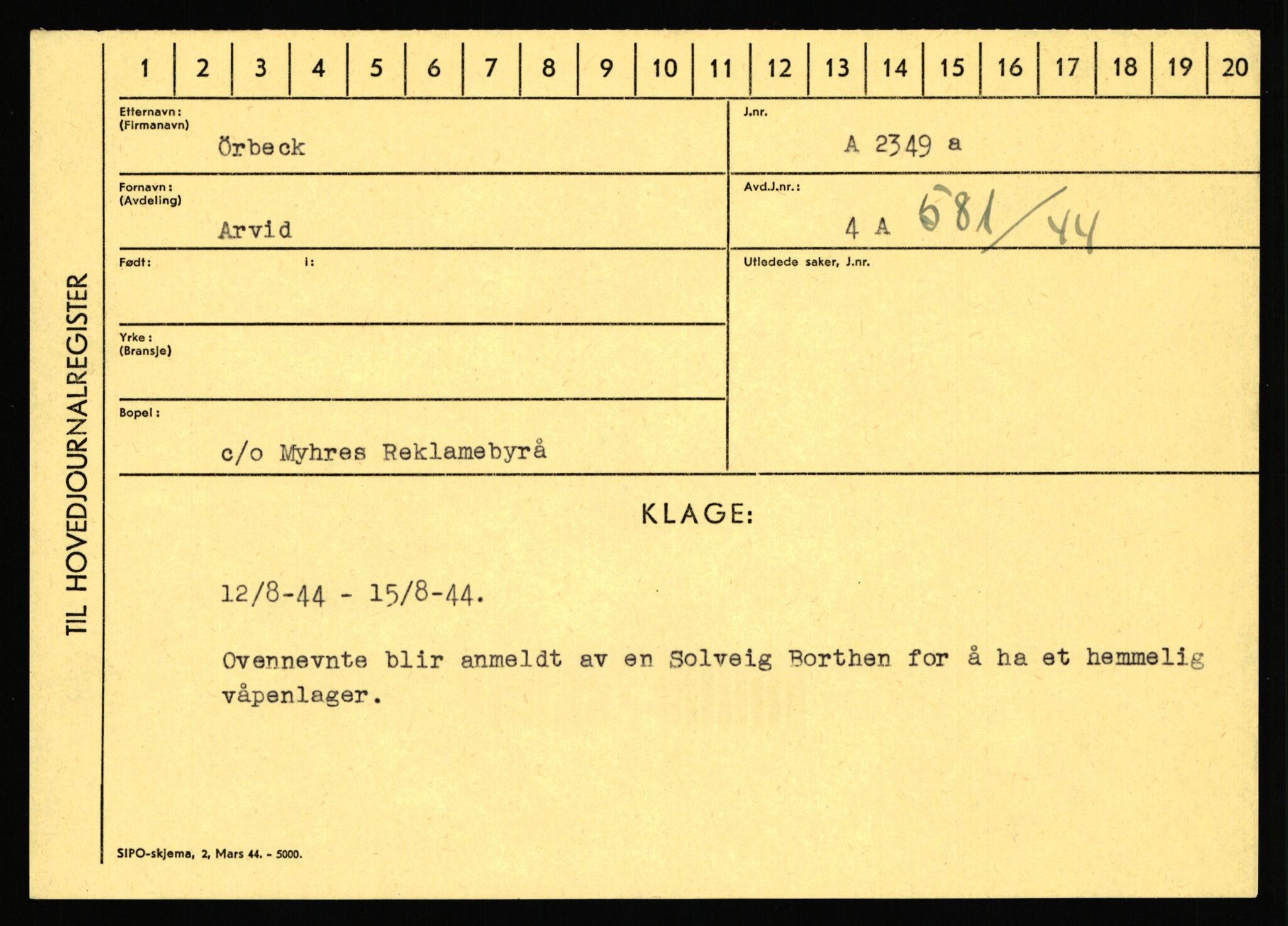 Statspolitiet - Hovedkontoret / Osloavdelingen, AV/RA-S-1329/C/Ca/L0016: Uberg - Øystese, 1943-1945, p. 3615