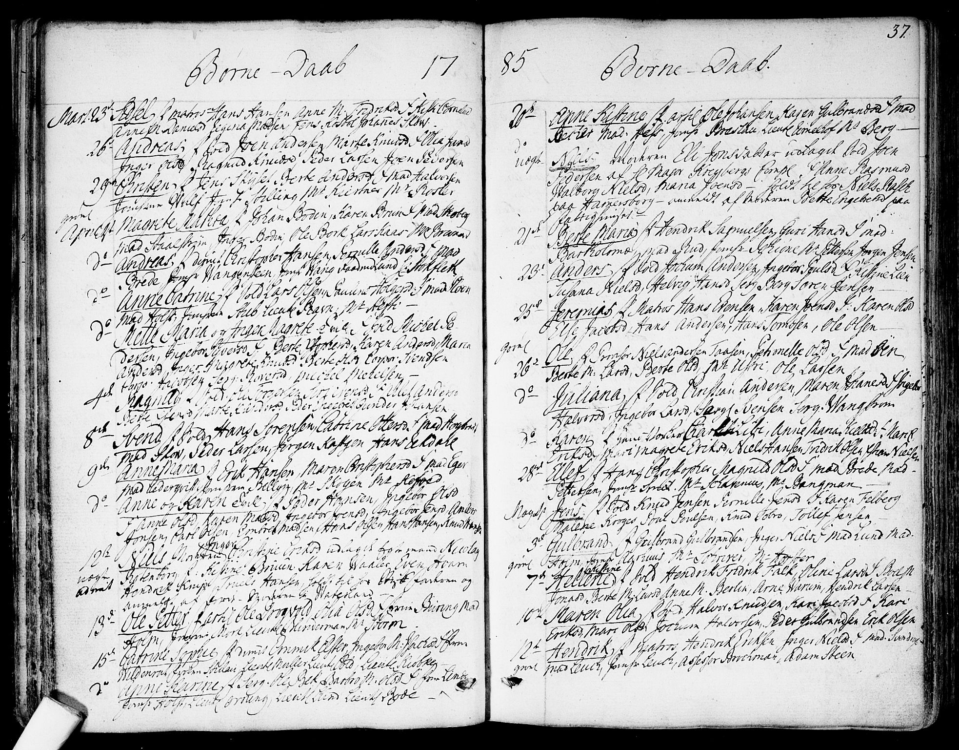 Garnisonsmenigheten Kirkebøker, AV/SAO-A-10846/F/Fa/L0003: Parish register (official) no. 3, 1777-1809, p. 37