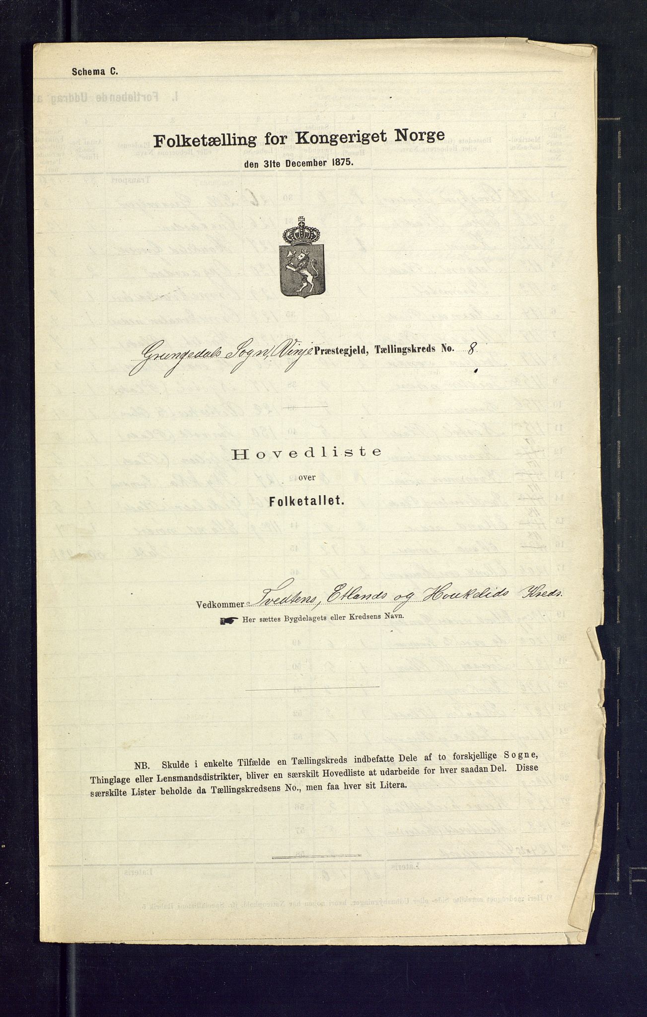 SAKO, 1875 census for 0834P Vinje, 1875, p. 30