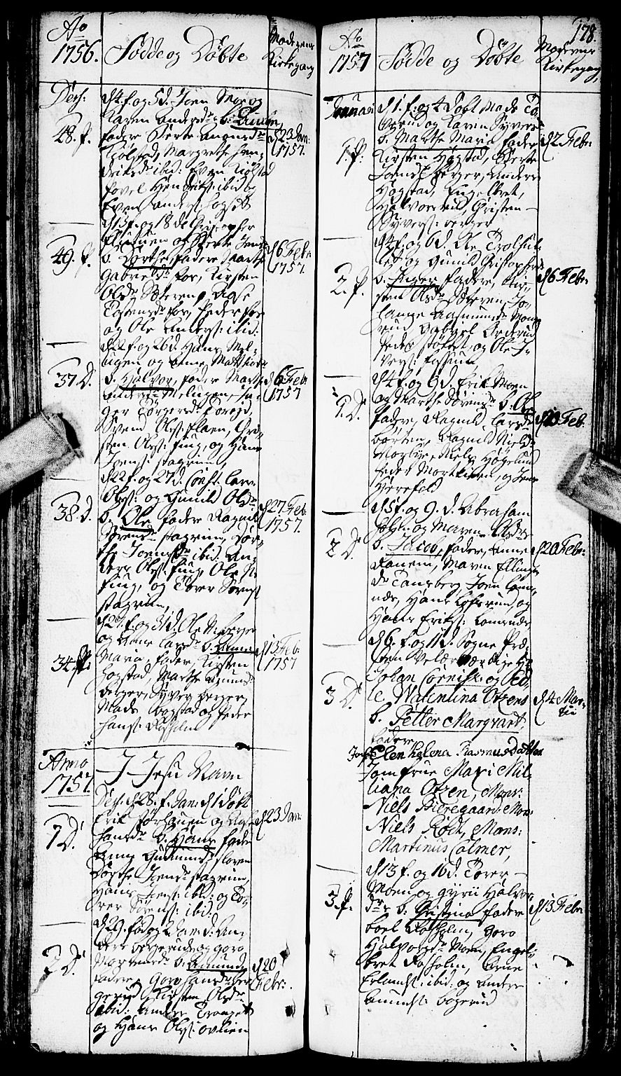 Aurskog prestekontor Kirkebøker, AV/SAO-A-10304a/F/Fa/L0002: Parish register (official) no. I 2, 1735-1766, p. 178